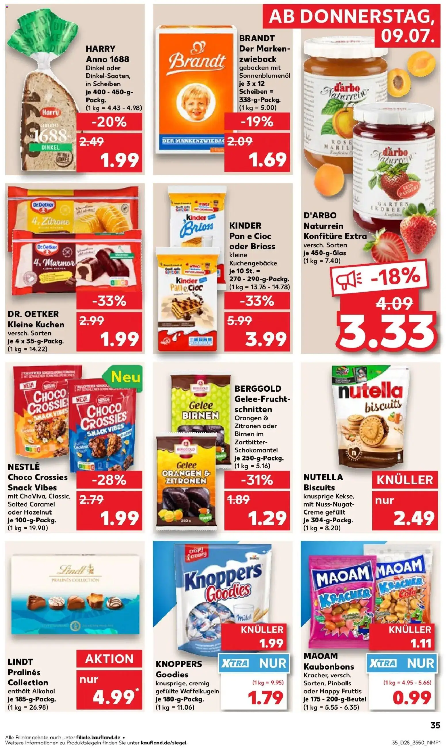 Kaufland Prospekt Großenhain – gültig ab 09.07.2026 | Seite: 35 | Produkte: Zitrone, Knoppers, Lindt, Kuchen