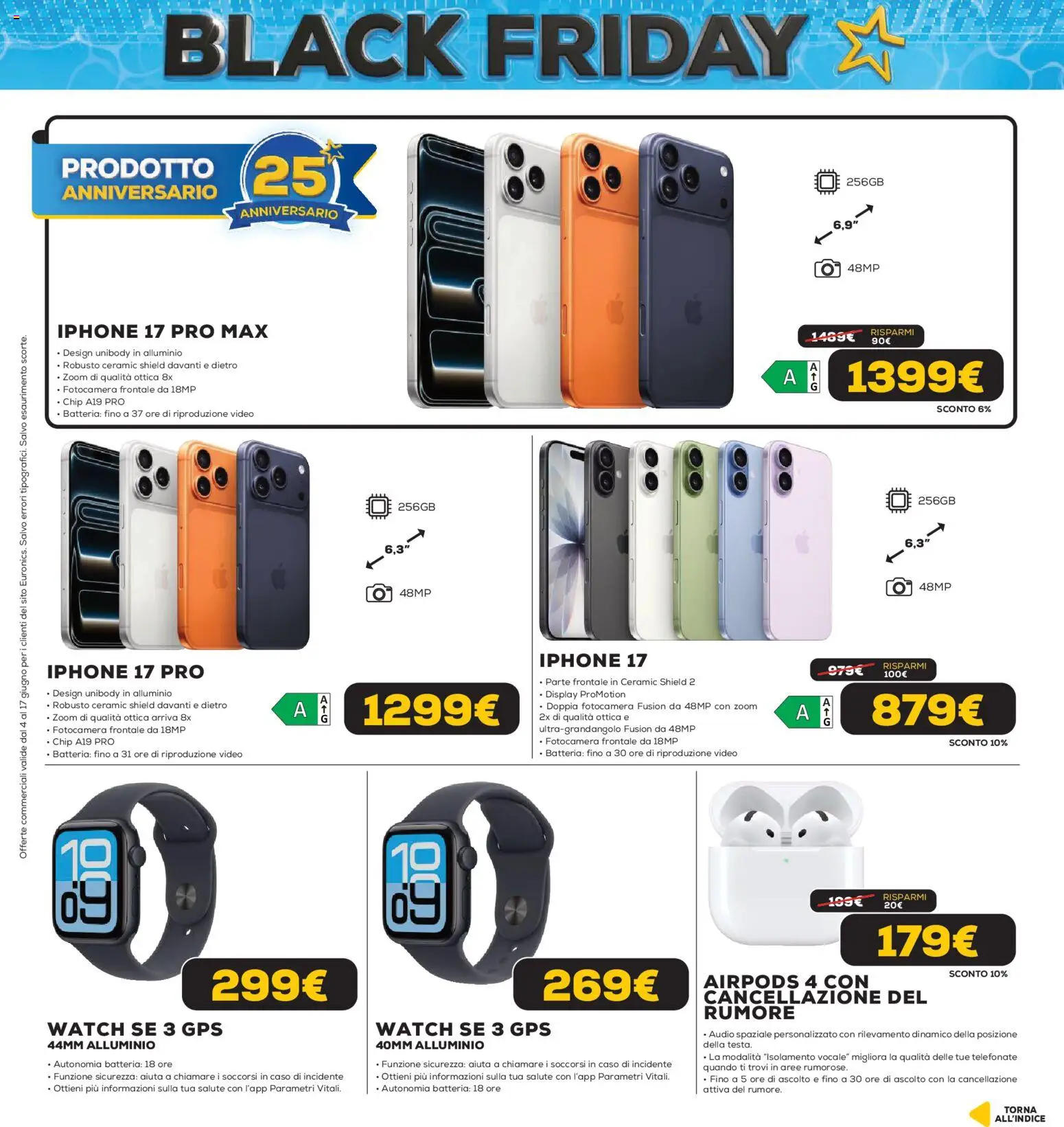 Volantino Euronics del 04.06.2026 | Pagina: 3 | Prodotti: Video, Fotocamera, Alluminio, Airpods
