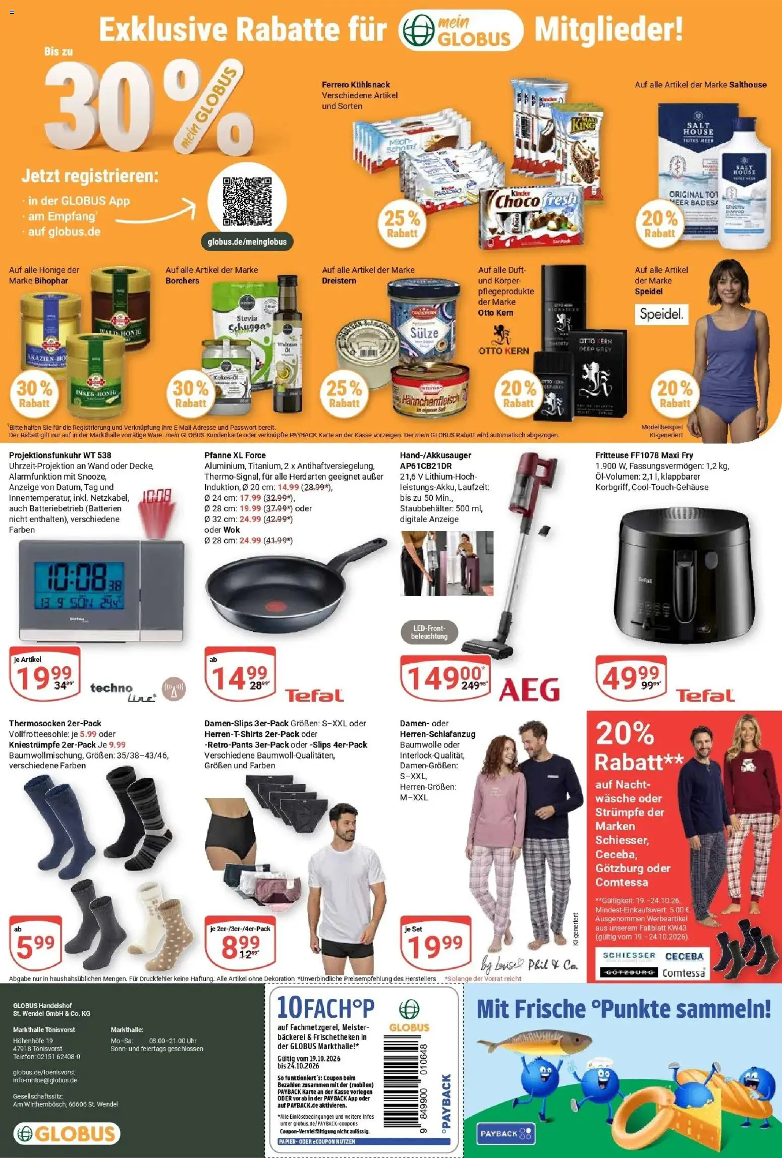 Globus Prospekt Tönisvorst (ab 19.10.2026) » Angebote online | Seite: 28 | Produkte: Strümpfe, Duft, Fritteuse, Wok