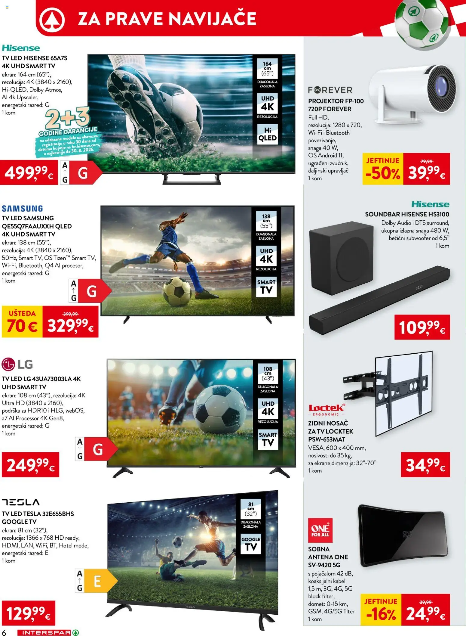 Interspar katalog | vrijedi od 10.06.2026 | Stranica: 6 | Proizvodi: Smart TV, Tv, Audio, Kabel
