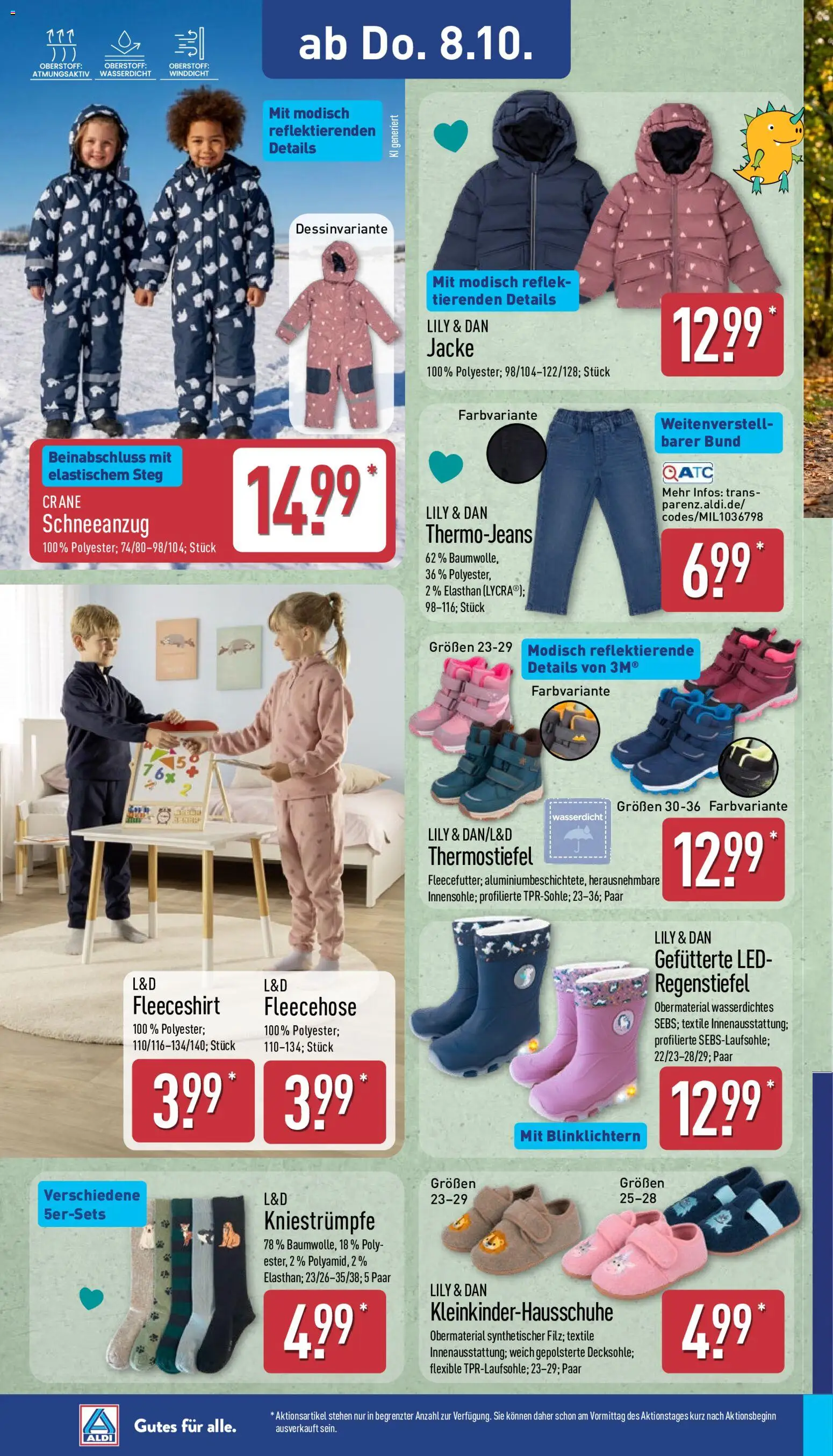 Aldi Prospekt – gültig ab 05.10.2026 | Seite: 14 | Produkte: Shirt, Kniestrümpfe, Jacke, Jeans