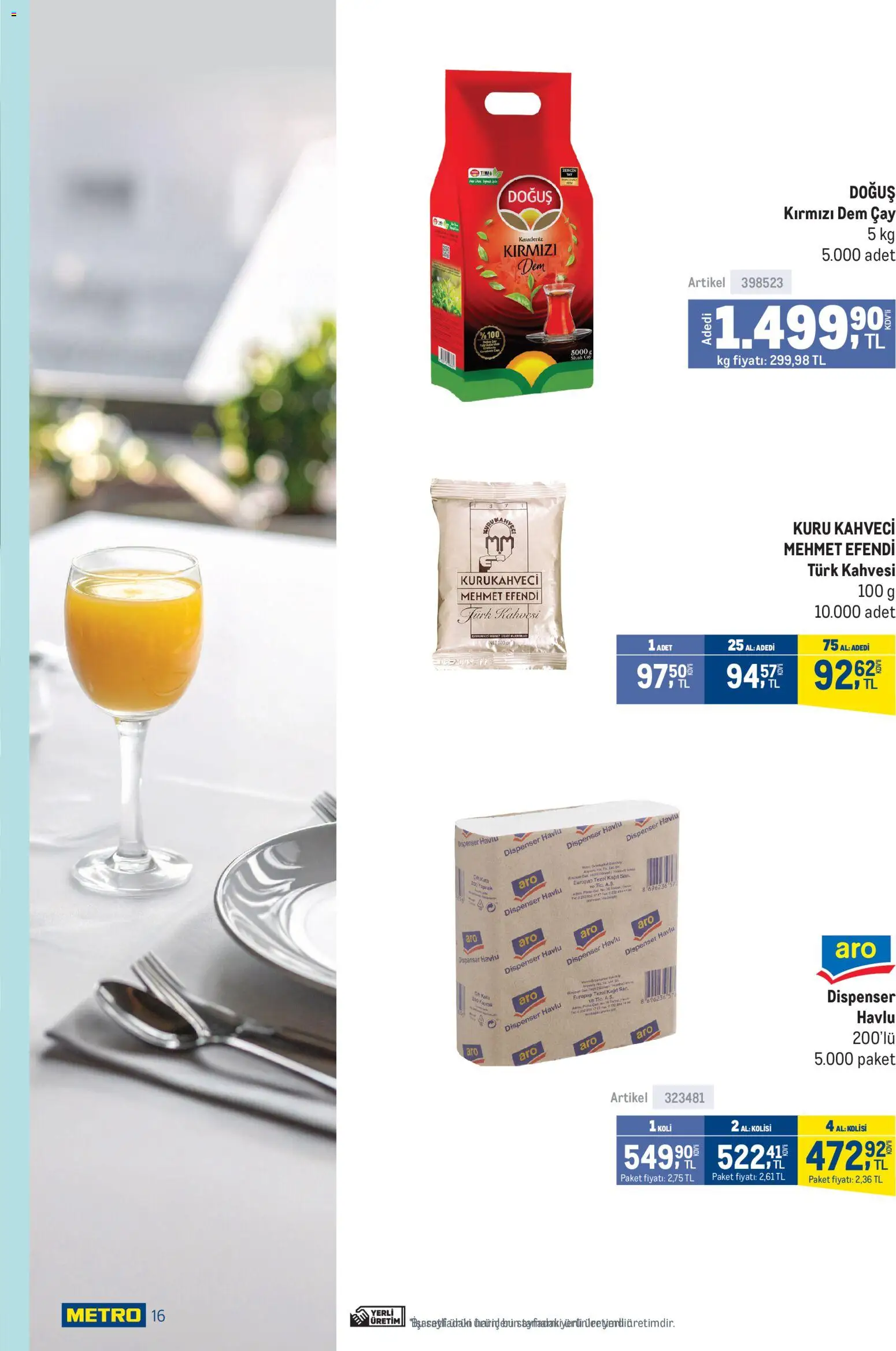 Metro - Lokantalar - 08 Temmuz 2026 tarihinden itibaren geçerlidir | Sayfa: 16 | Ürünler: Çay