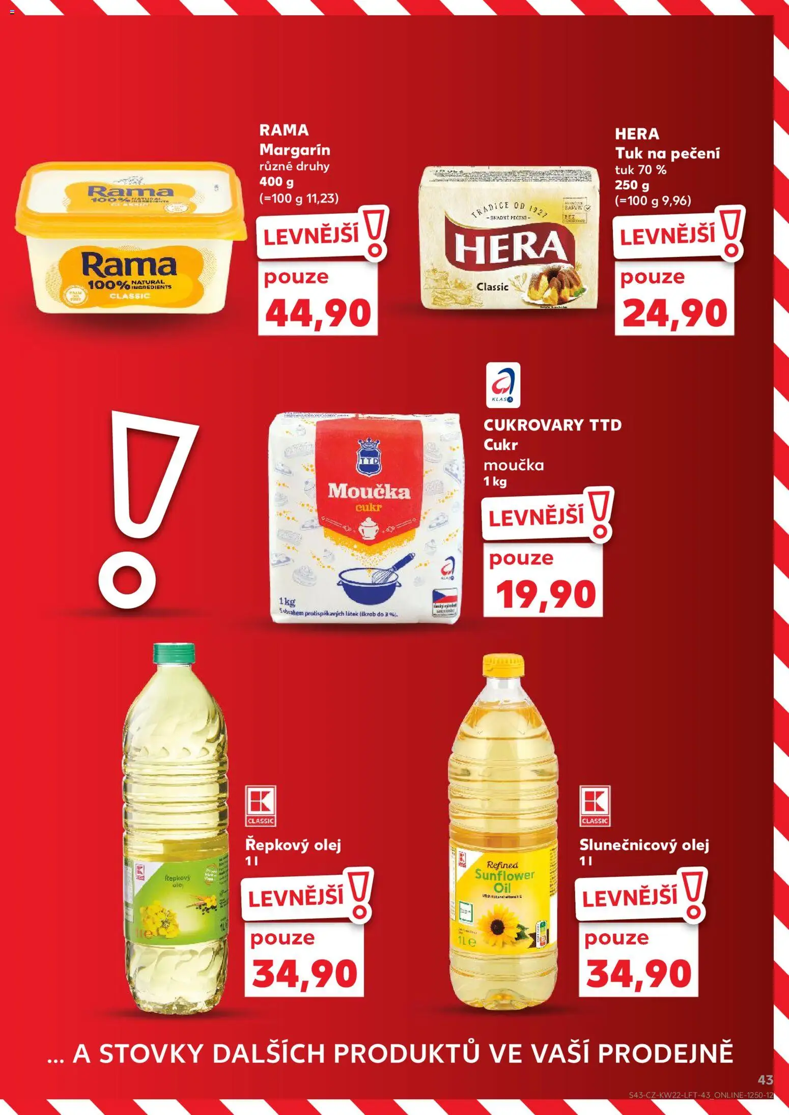 Kaufland leták - Brno od 27.05.2026 | Strana: 43 | Produkty: Tuk na pečení, Rama, Slunečnicový olej, Margarín