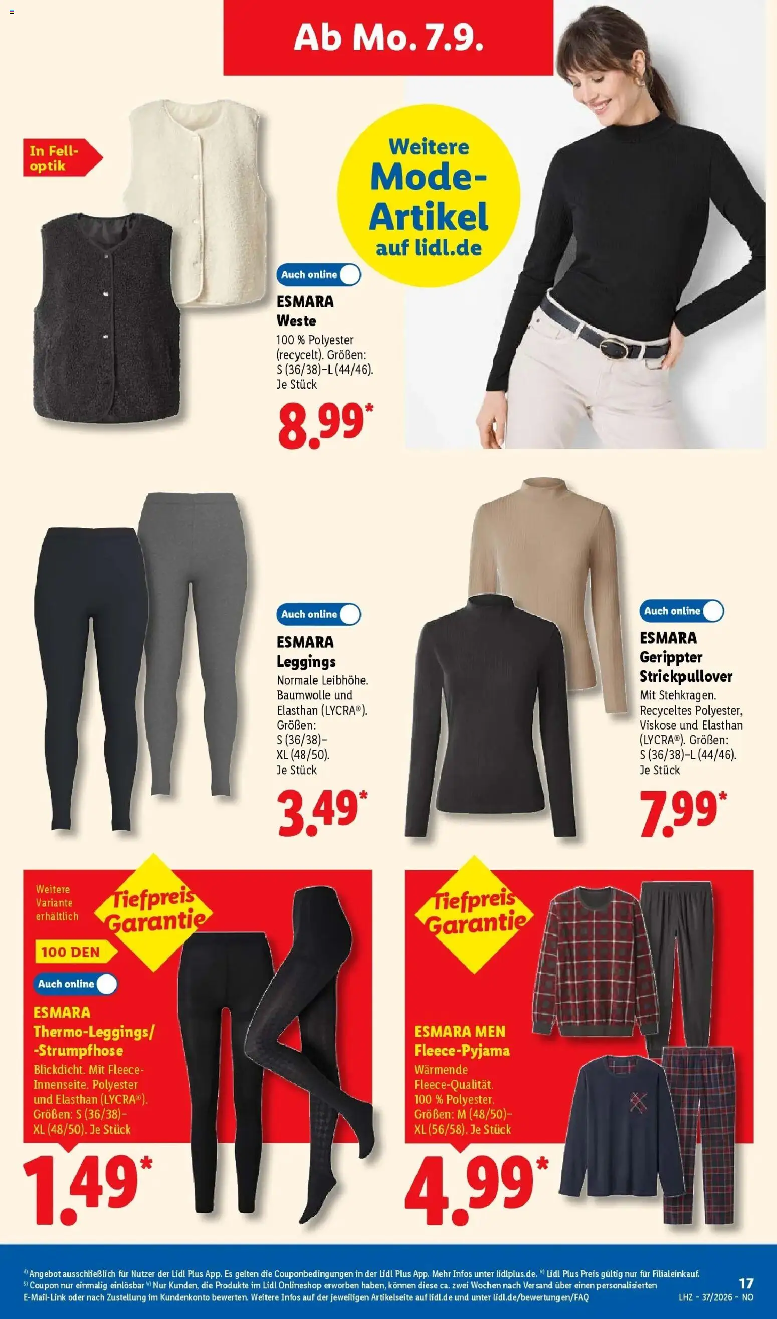 Lidl Prospekt Braunschweig (ab 07.09.2026) zum Blättern » Angebote | Seite: 41 | Produkte: Weste, Leggings, Strumpfhose