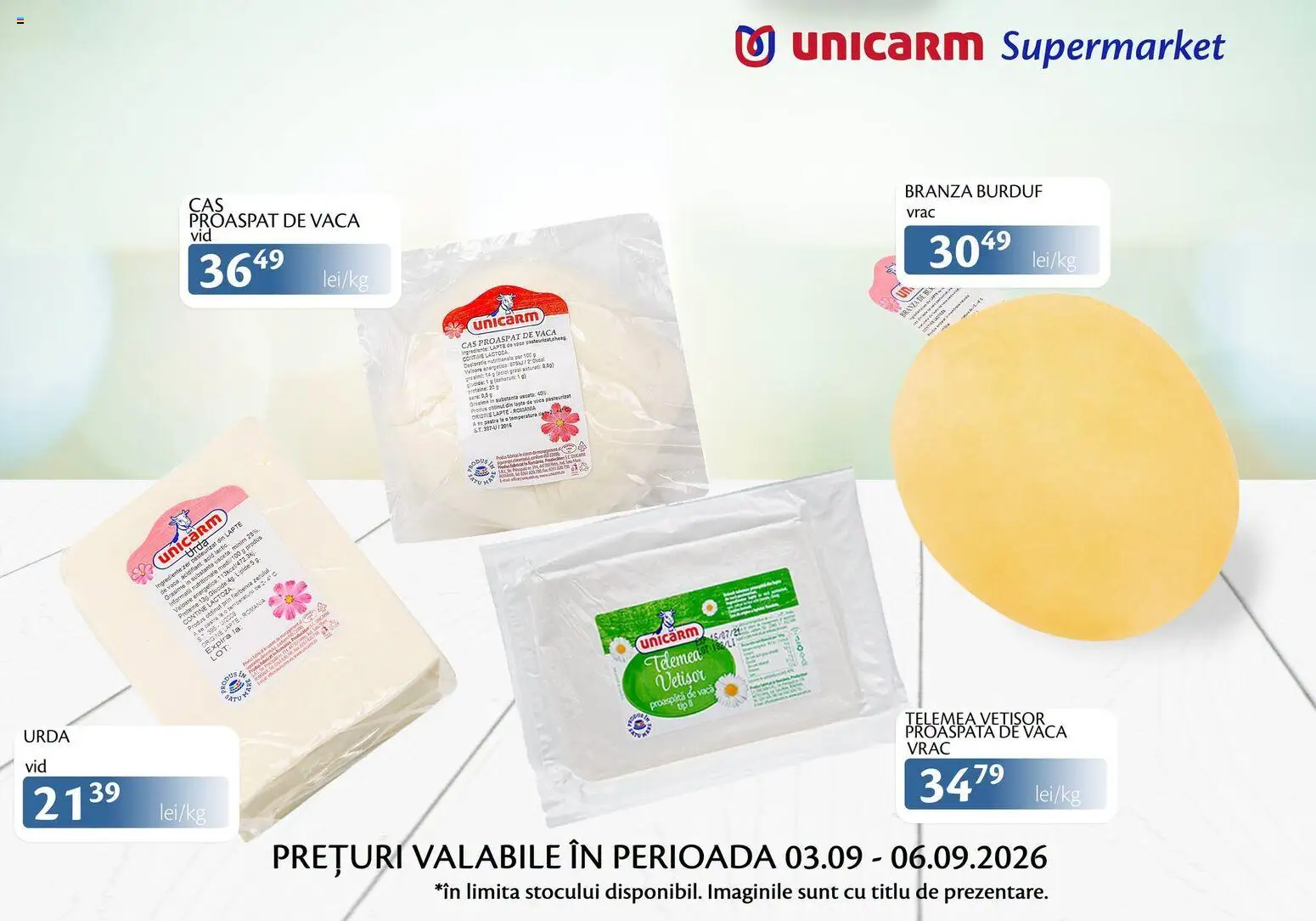 Noul catalog Unicarm – valabil de la 03.09.2026 | Pagină: 6 | Produse: Lapte, Brânză