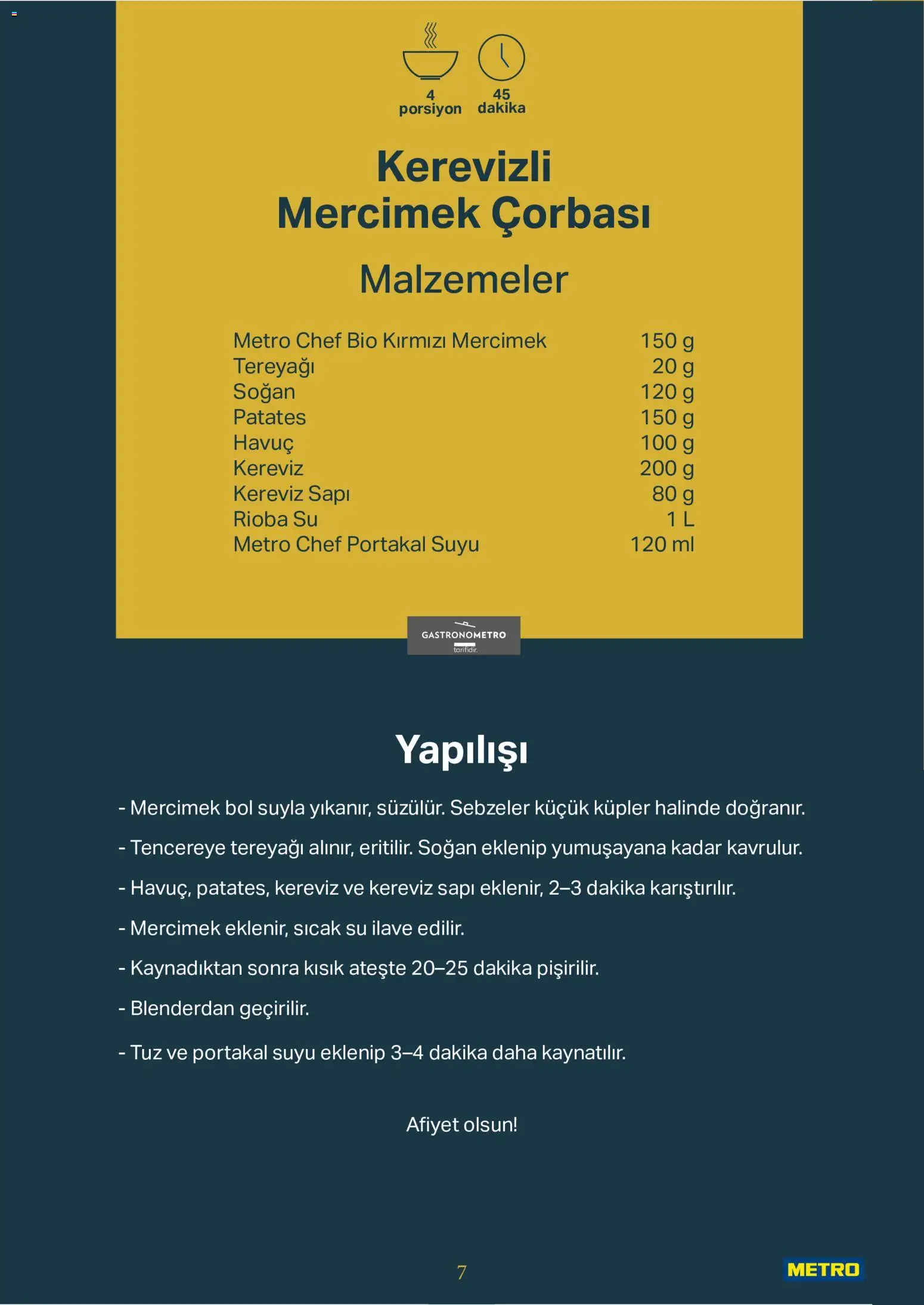 Metro - Kurum & İşletme Mutfakları - 26 Ağustos 2026 tarihinden itibaren geçerlidir | Sayfa: 7 | Ürünler: Tereyağı, Portakal, Soğan, Tuz