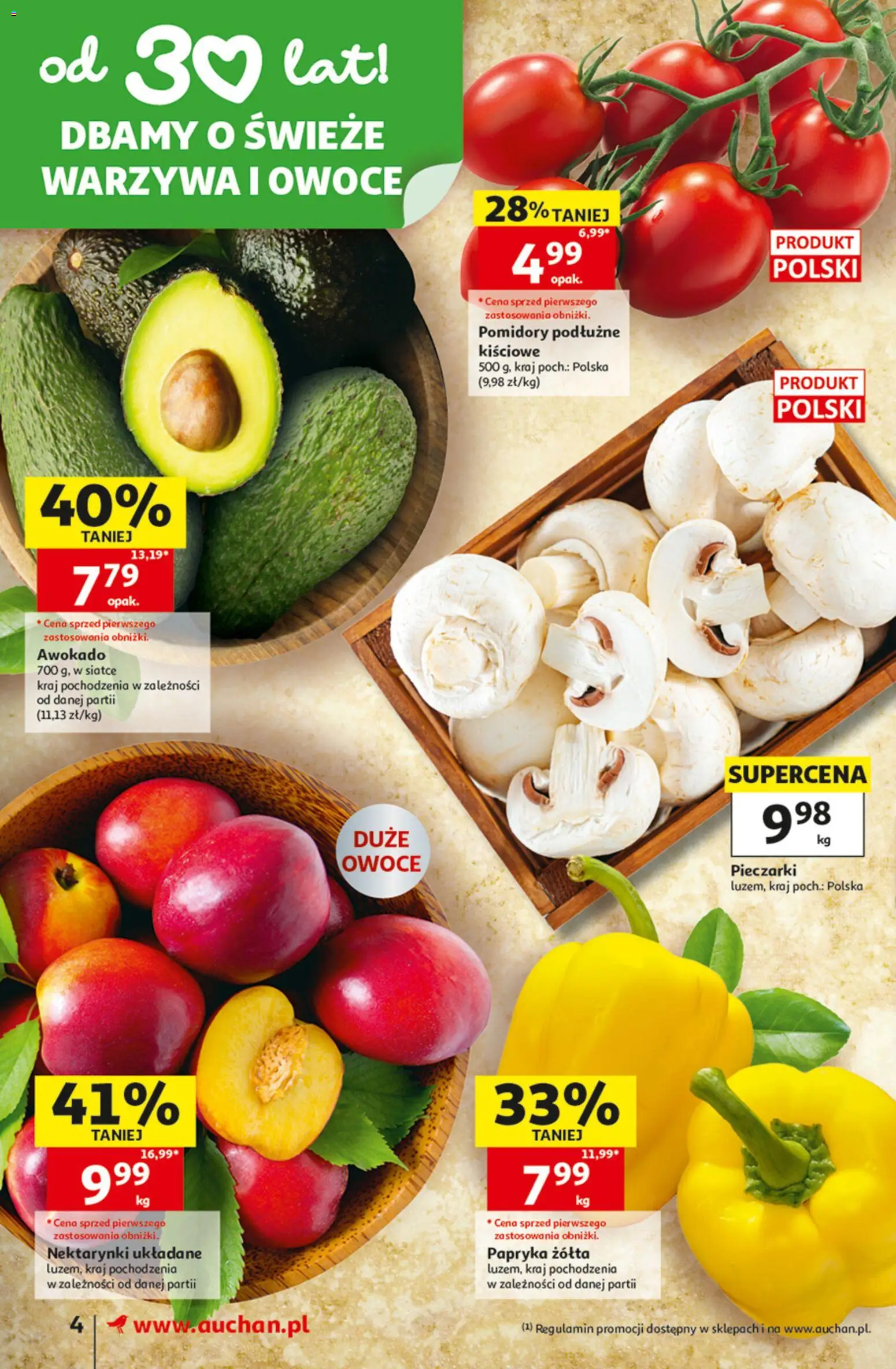 Auchan gazetka od 05.06.2026 | Strona: 4 | Produkty: Pieczarki, Papryka, Awokado, Warzywa