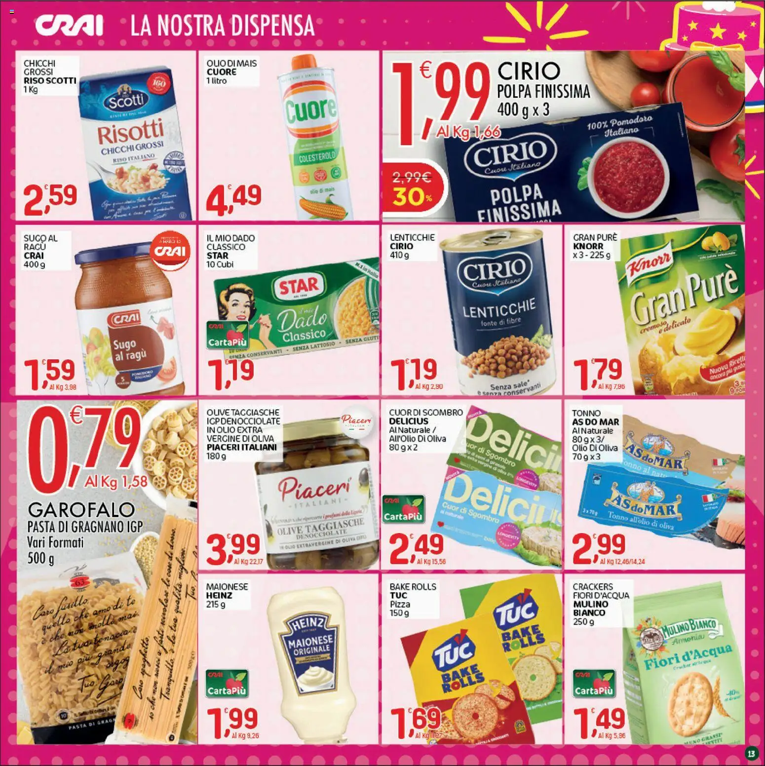 Volantino CRAI del 01/10/2026 | Pagina: 13 | Prodotti: Caro, Olio extra vergine, Fiori, Sugo