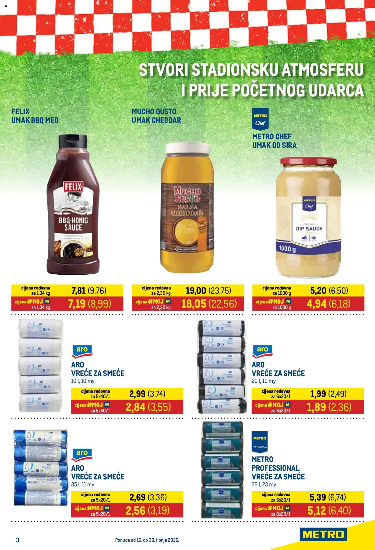 Metro katalog | vrijedi od 16.06.2026 | Stranica: 3 | Proizvodi: Med, Vreće za smeće, Umak