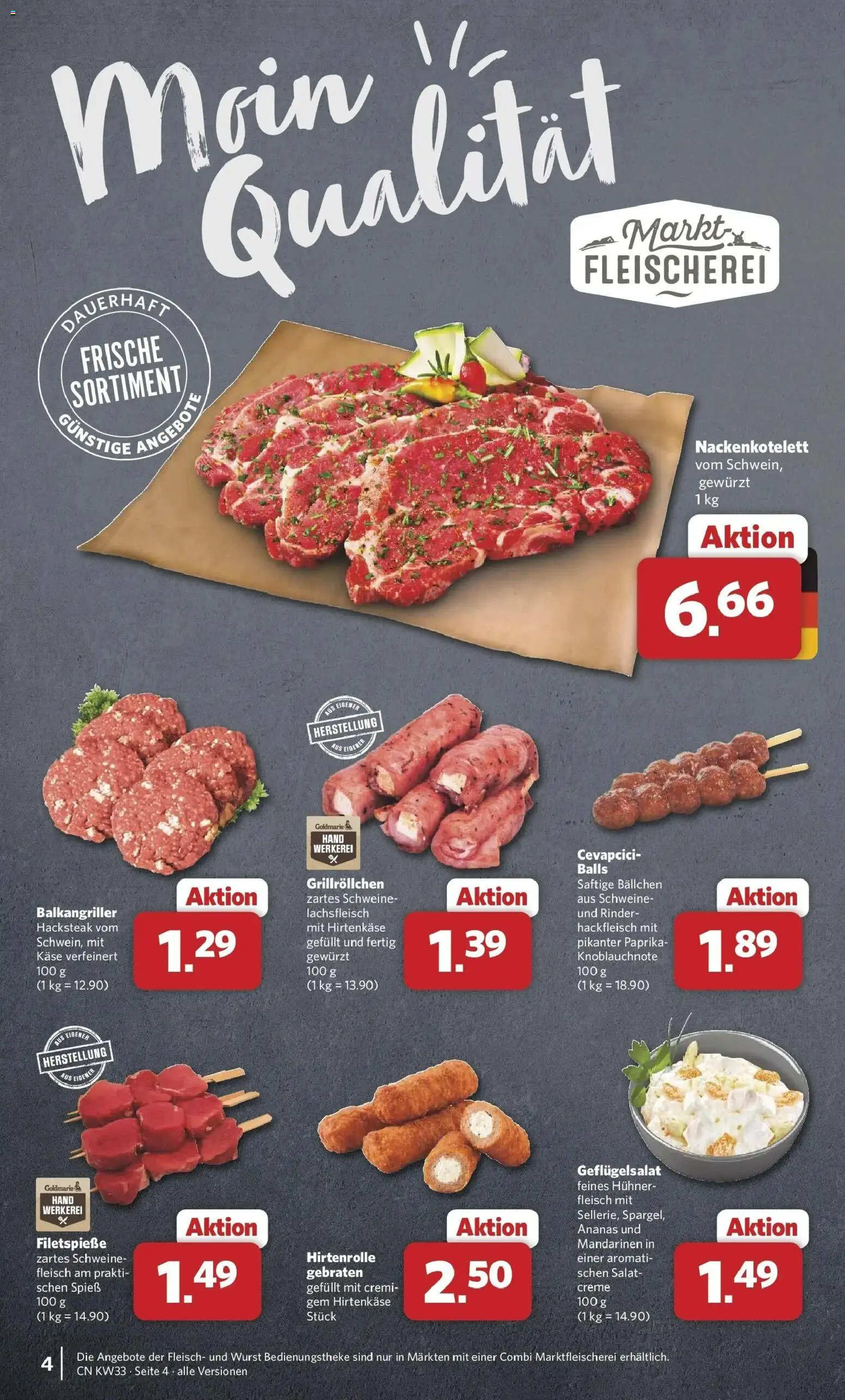 Combi Prospekt Dülmen (ab 10.08.2026) zum Blättern | Seite: 4 | Produkte: Cevapcici, Mandarinen, Ananas, Creme