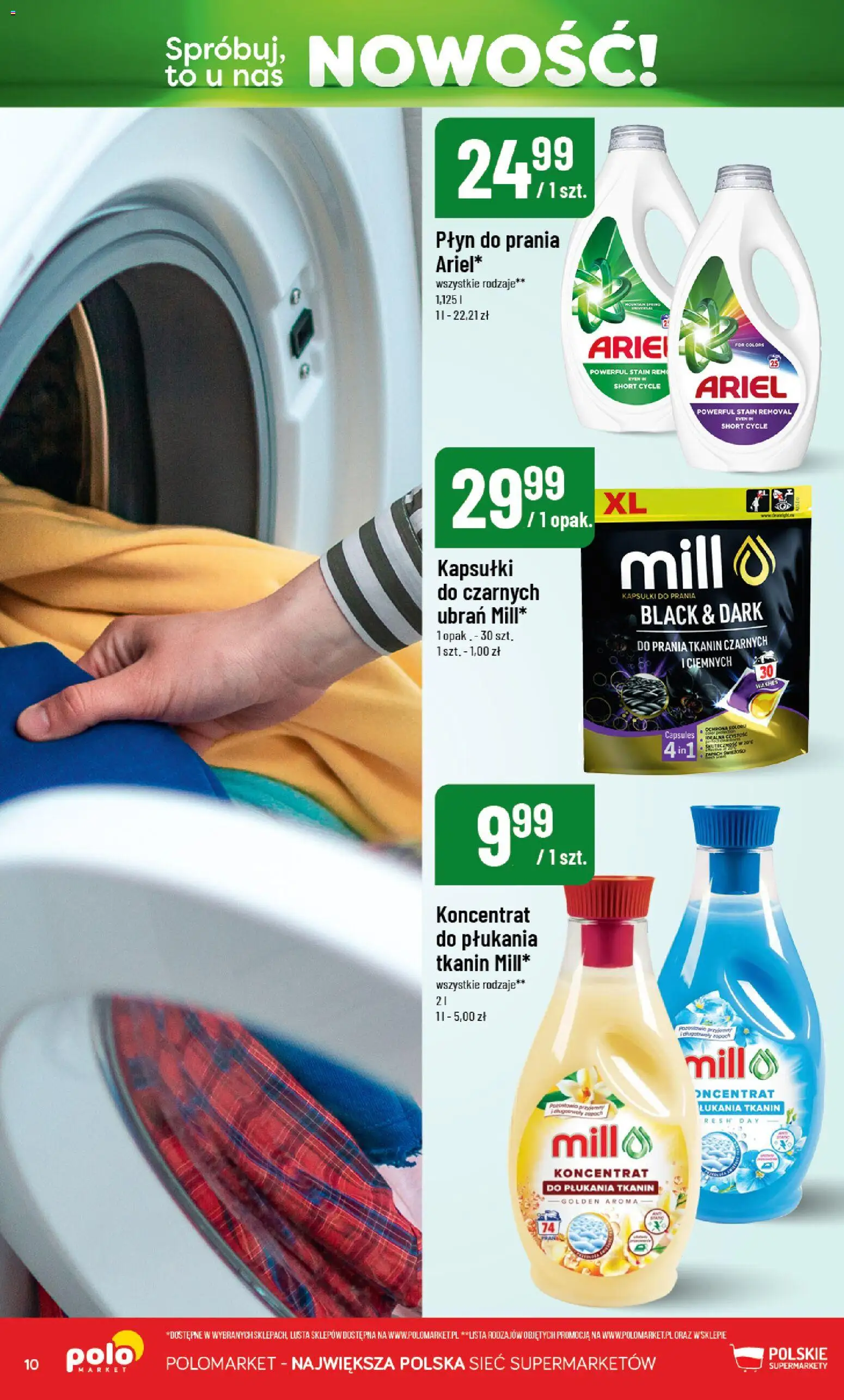 Nowa POLOmarket gazetka od jutra 08.10.2026 | Strona: 10 | Produkty: Kapsułki, Ariel, Zapach, Kapsułki do prania