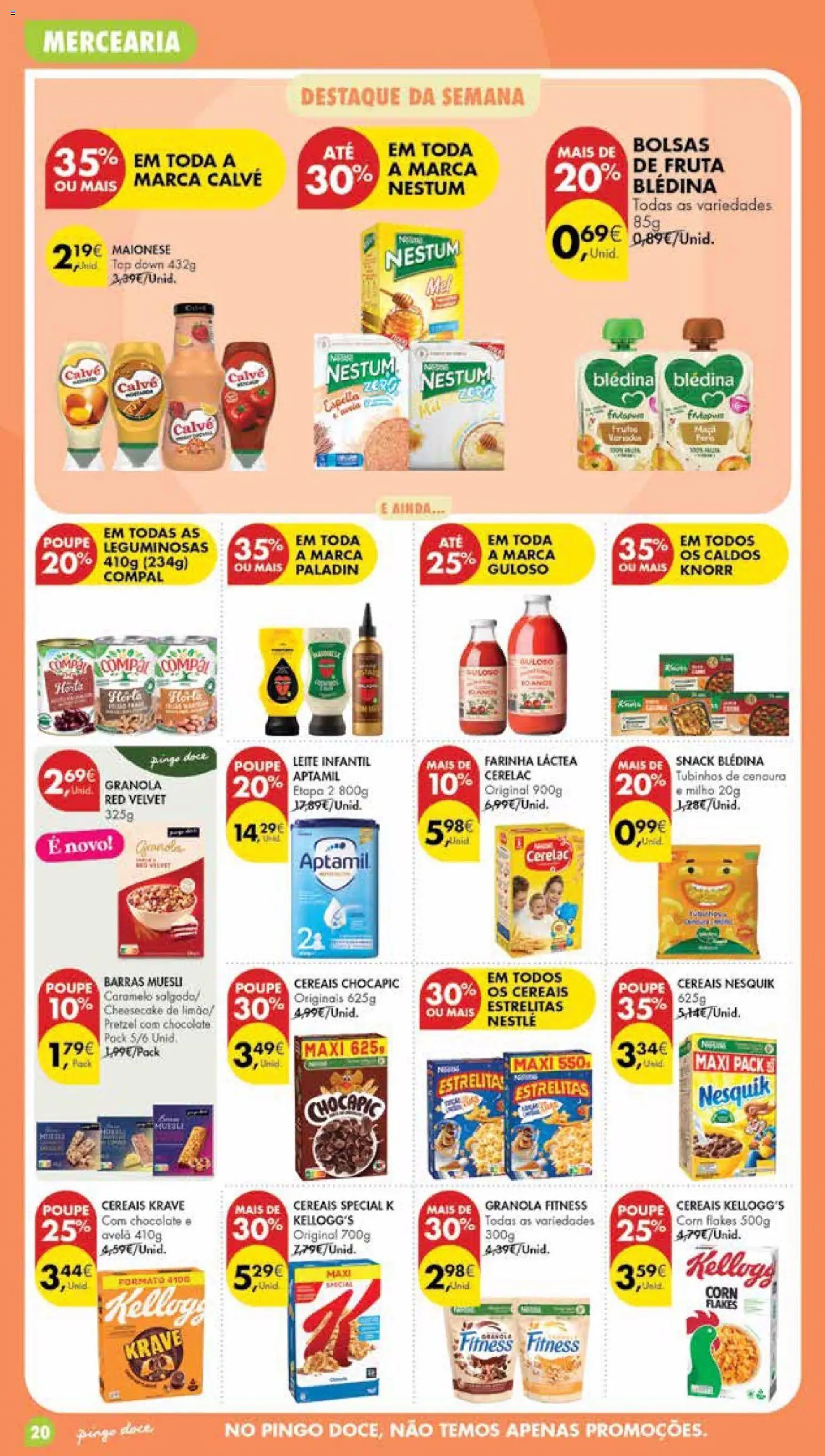 Pingo Doce folheto Poupe Esta Semana Madeira │ válido de 20/10/2026 | Página: 20 | Produtos: Leguminosas, Farinha láctea, Granola, Chocolate