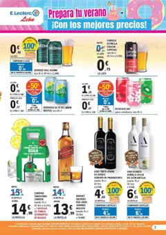 Vista previa E.Leclerc folleto León válido desde el 22/07/2026 | Página: 3 | Productos: Cerveza, Ginebra, Té, Whisky