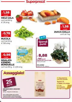 Anteprima del volantino COOP volantino Firenze valido a partire dal 15/10/2026 | Pagina: 4 | Prodotti: Rucola, Insalata, Arachidi, Miele