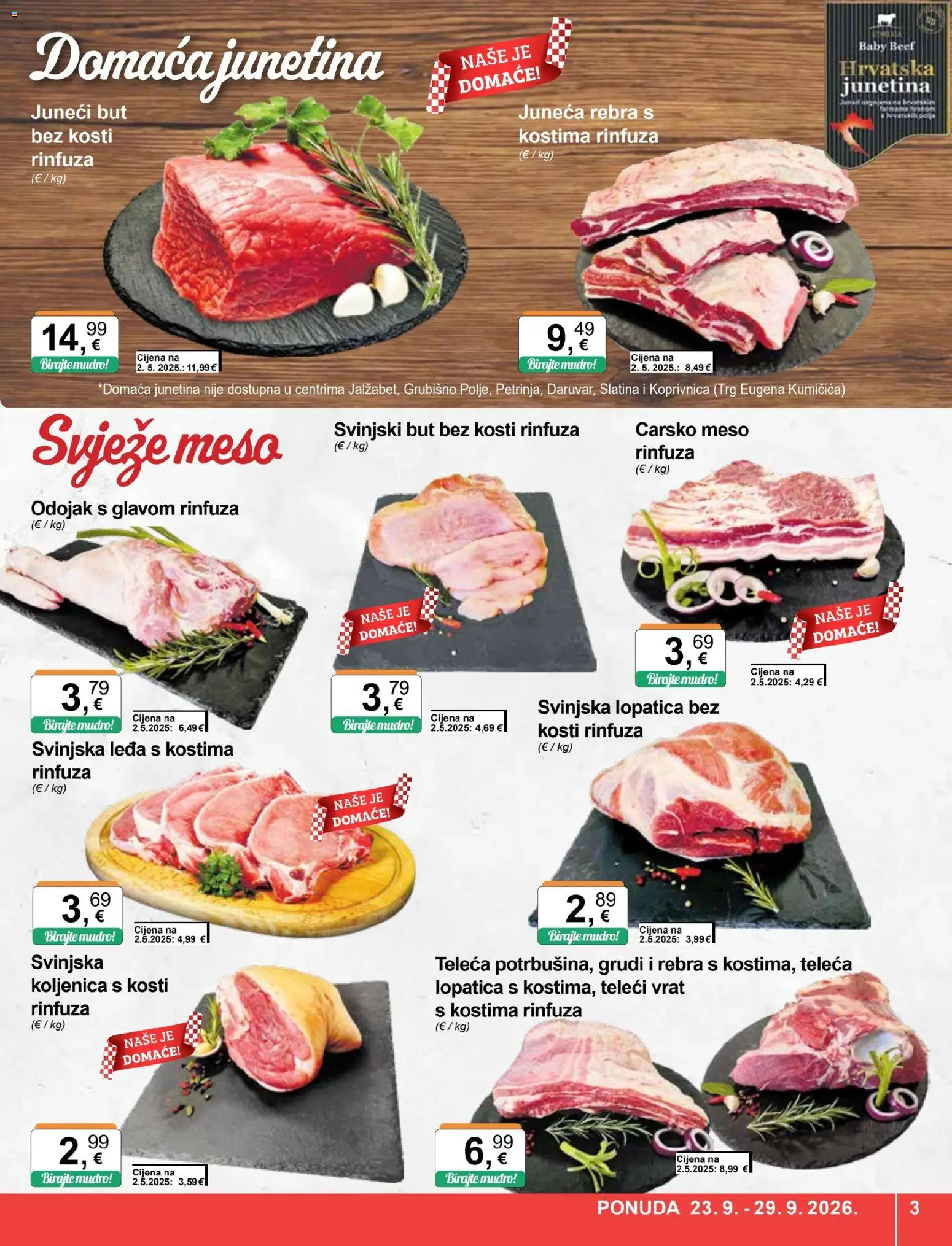 KTC katalog | vrijedi od 23.09.2026 | Stranica: 3 | Proizvodi: Carsko meso, Svinjska lopatica, Svinjski but, Lopatica