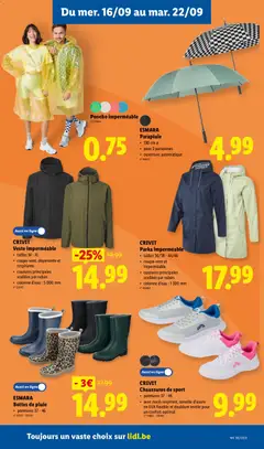 Poncho imperméable, Poncho imperméable - Voorbeeld van een folder van Lidl, geldig van 14/09/2026 | Pagina: 25 | Producten: Poncho