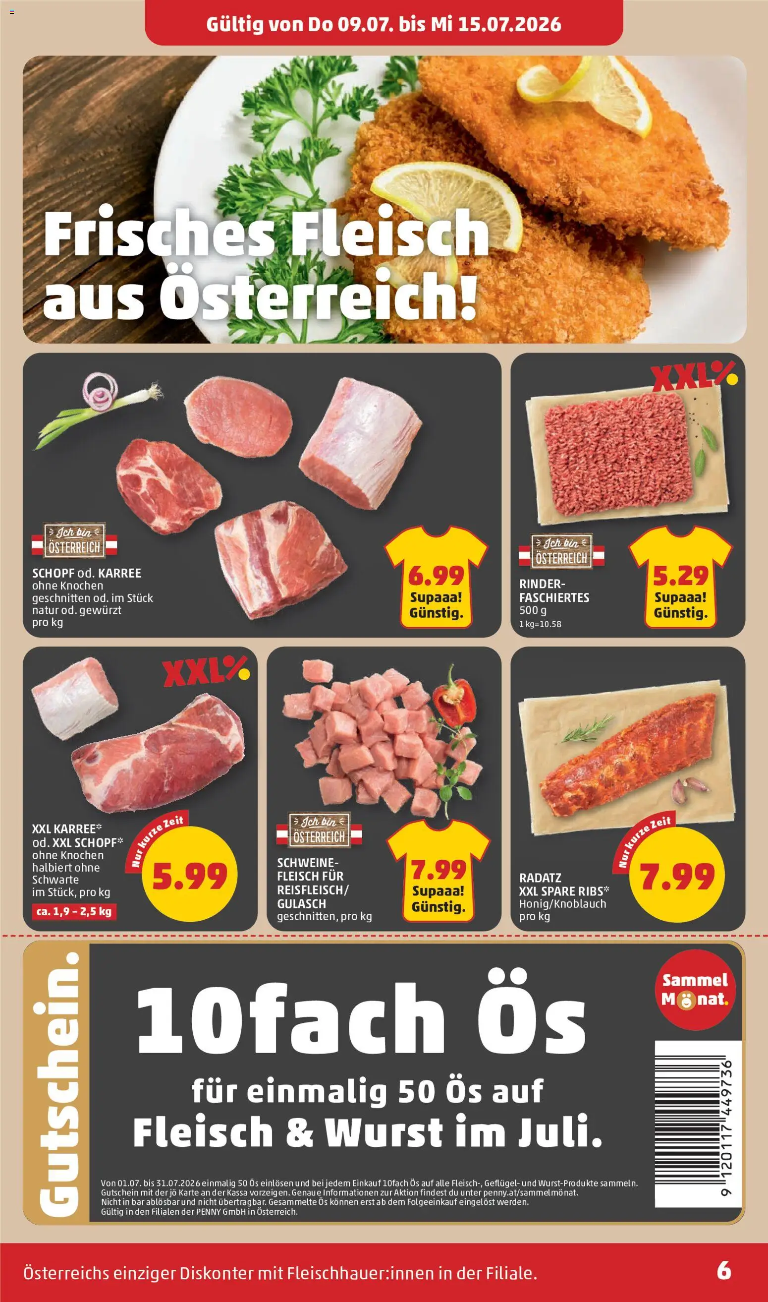 Penny Markt Flugblatt gültig ab 09.07.2026 | Seite: 6 | Produkte: Wurst