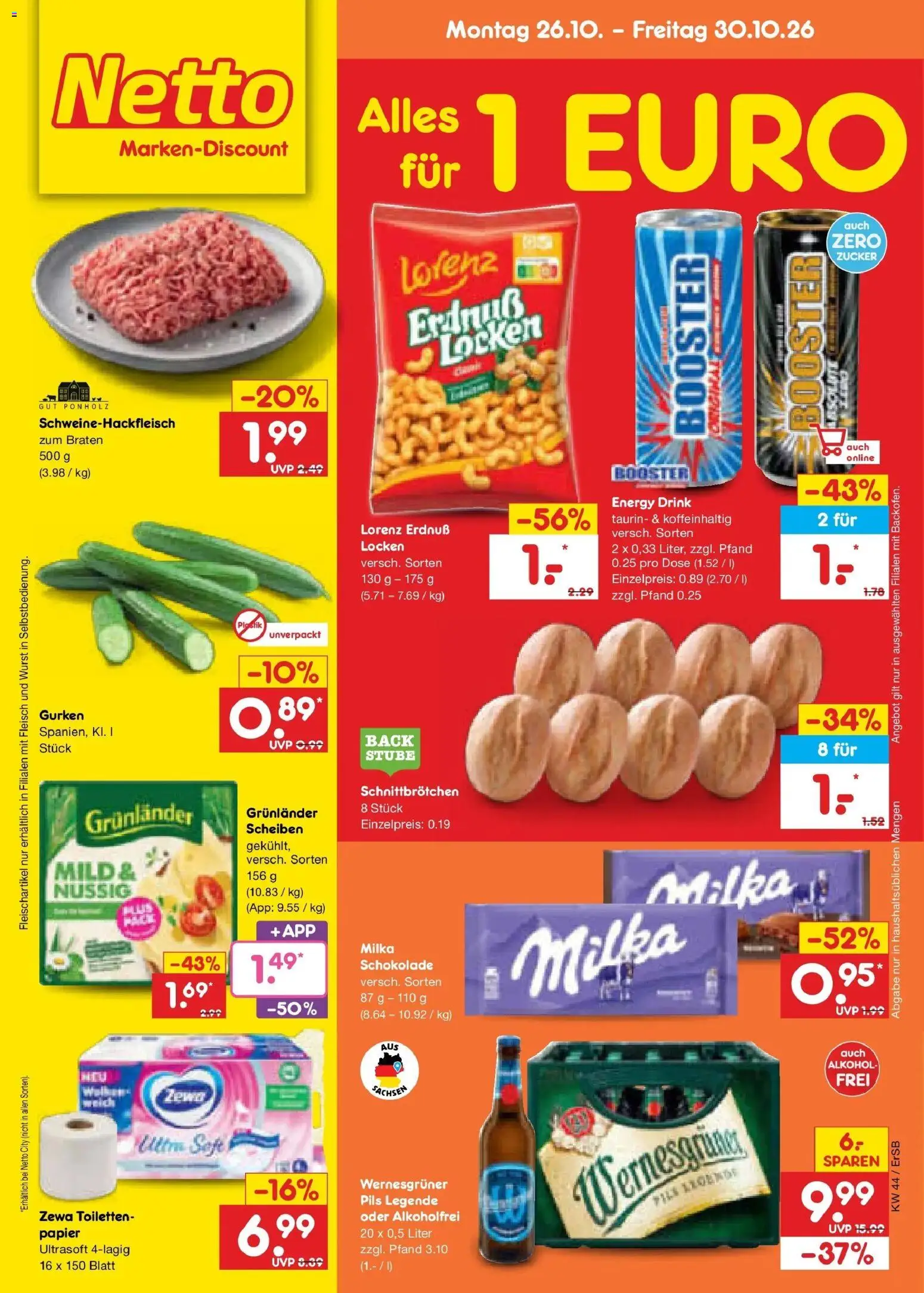 Netto Marken-Discount Prospekt Naumburg – gültig ab 26.10.2026 | Seite: 5 | Produkte: Schokolade, Grunlander, Fleisch, Gurken