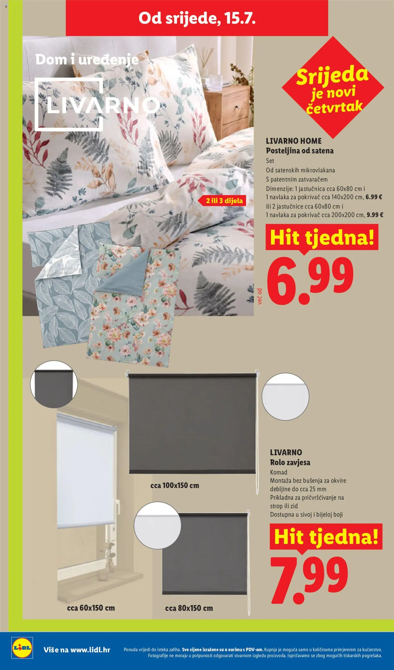 Lidl katalog | vrijedi od 13.07.2026 | Stranica: 40 | Proizvodi: Rolo zavjesa, Zavjesa, Jastučnica, Posteljina