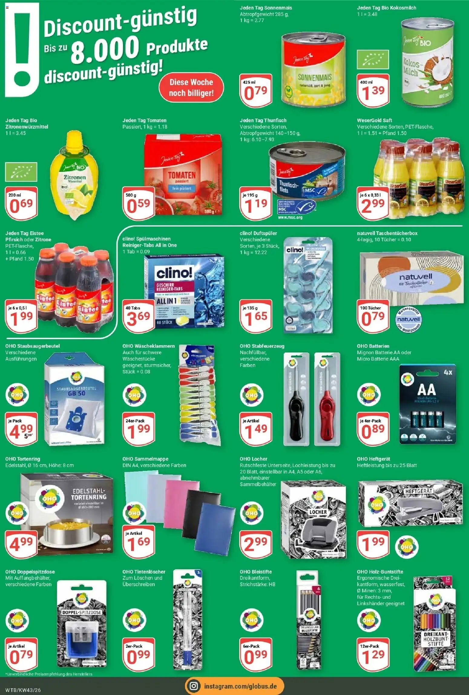 Globus Prospekt Wächtersbach (ab 19.10.2026) » Angebote online | Seite: 6 | Produkte: Thunfisch, Tomaten, Kokosmilch, Reis