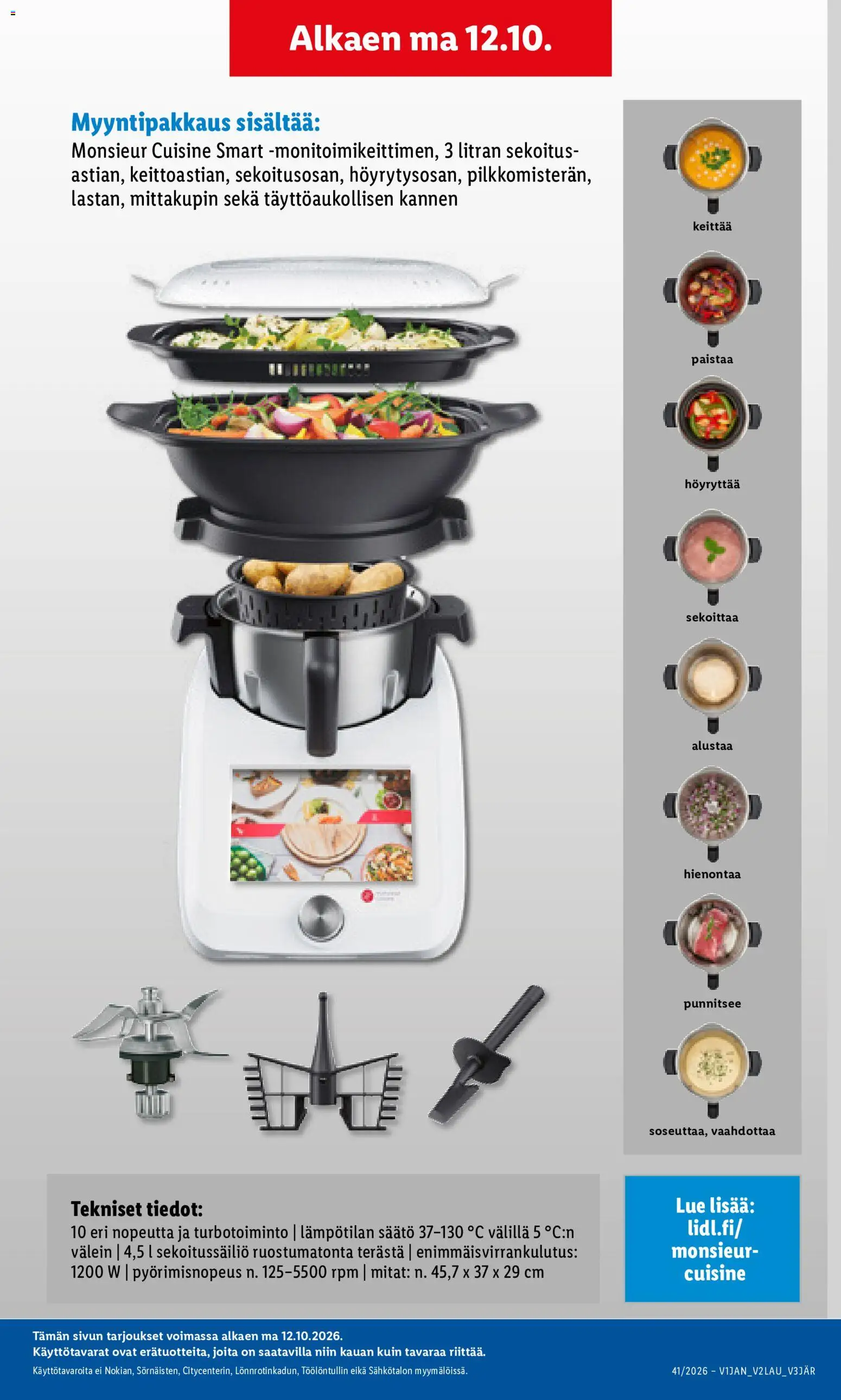 Lidl Monsieur Cuisine Smart – voimassa 12/10/2026 alkaen | Sivu: 3