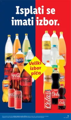 Lidl Katalog - Pregled kataloga iz trgovine Lidl, vrijedi od 17.08.2026 | Stranica: 11 | Proizvodi: Fanta, Pica, Coca-Cola Zero, Tonic