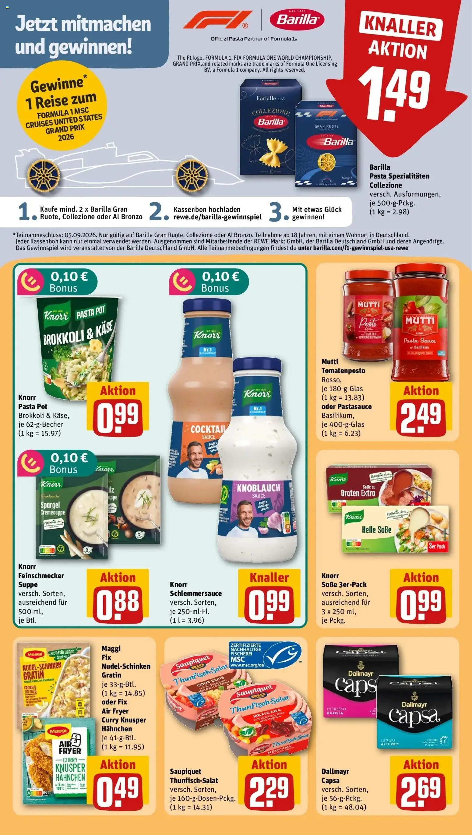 REWE Prospekt ab 31.08.2026 zum Blättern » Angebote | Seite: 22 | Produkte: Hahnchen, Maggi, Dallmayr, Soße
