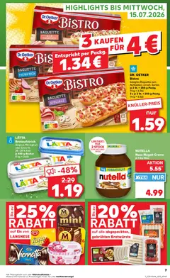 Kaufland Prospekt Hamburg ab 13.07.2026 gültig | Seite: 7 | Produkte: Langnese, Joghurt, Baguette, Nutella