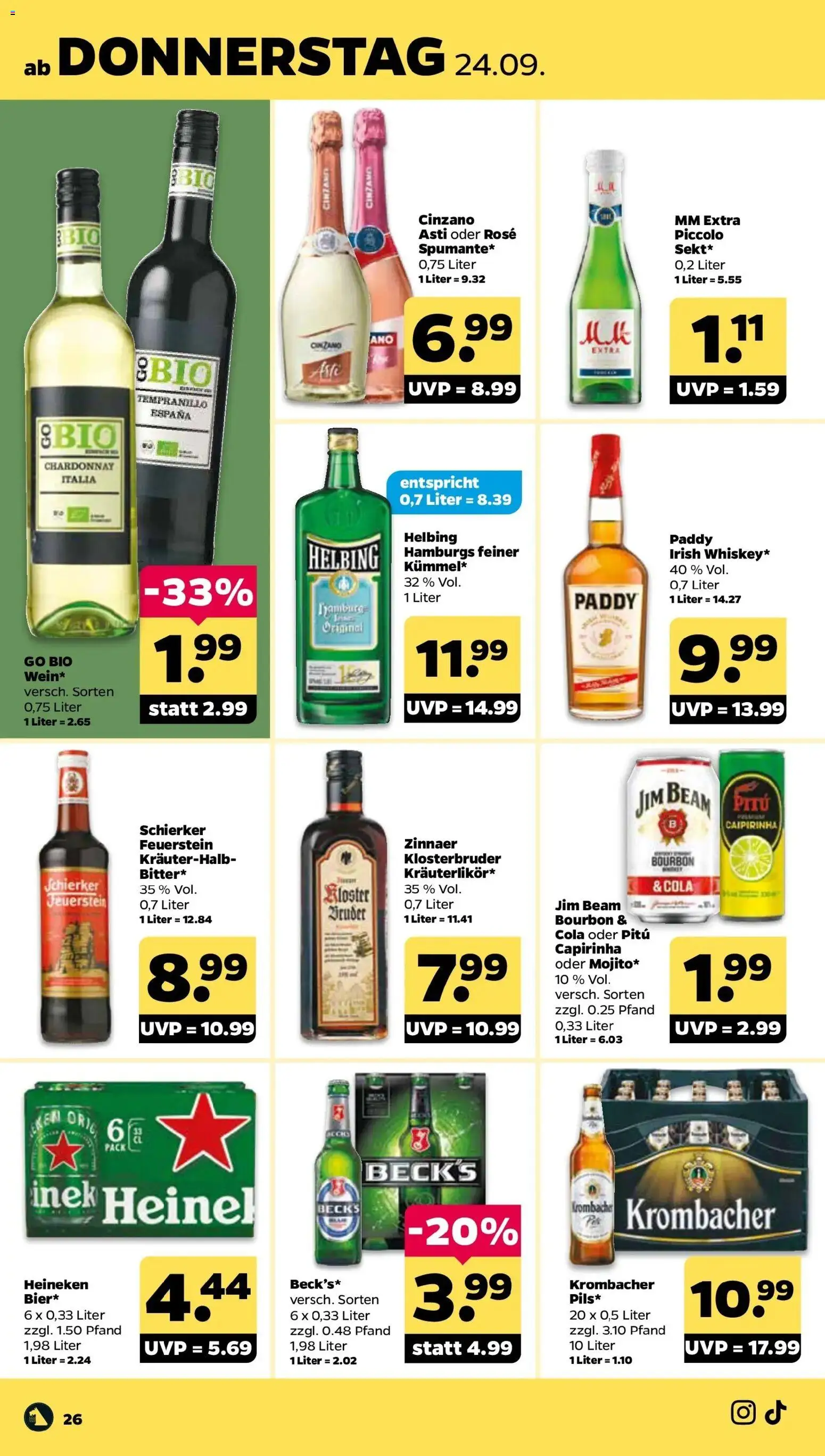 Netto Aktueller Prospekt ab 20.09.2026 → Angebote nächste Woche | Seite: 30 | Produkte: Jim beam, Heineken, Krombacher, Bourbon