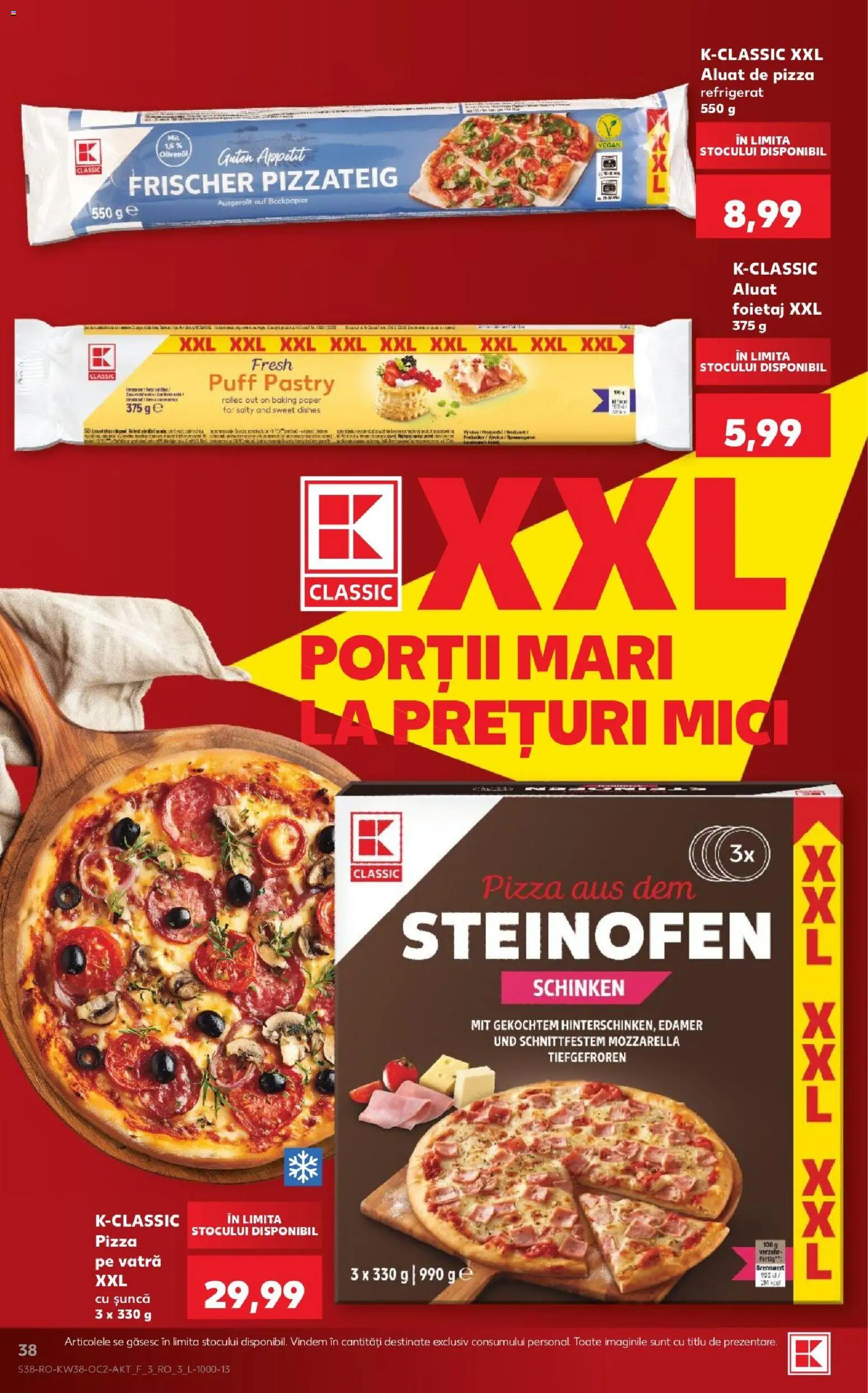 Kaufland Zalau 16.09.2026 - Revista si Oferta | Pagină: 38 | Produse: Edamer, Mici, Aluat, Pizza