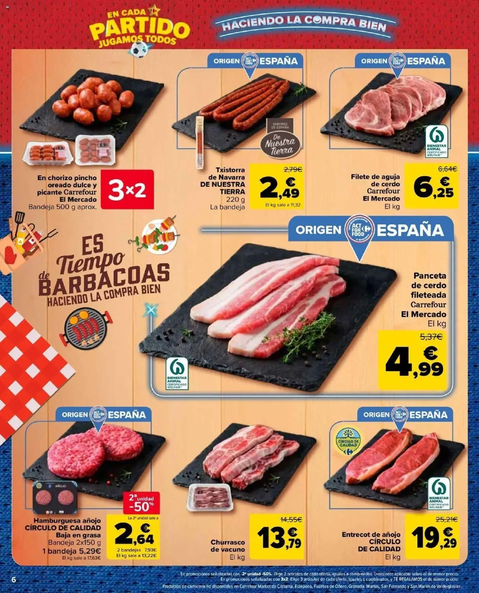 Carrefour Market -  unidad al -50 │ válido desde el 25/06/2026 | Página: 6 | Productos: Panceta, Entrecot, Filete, Bandeja