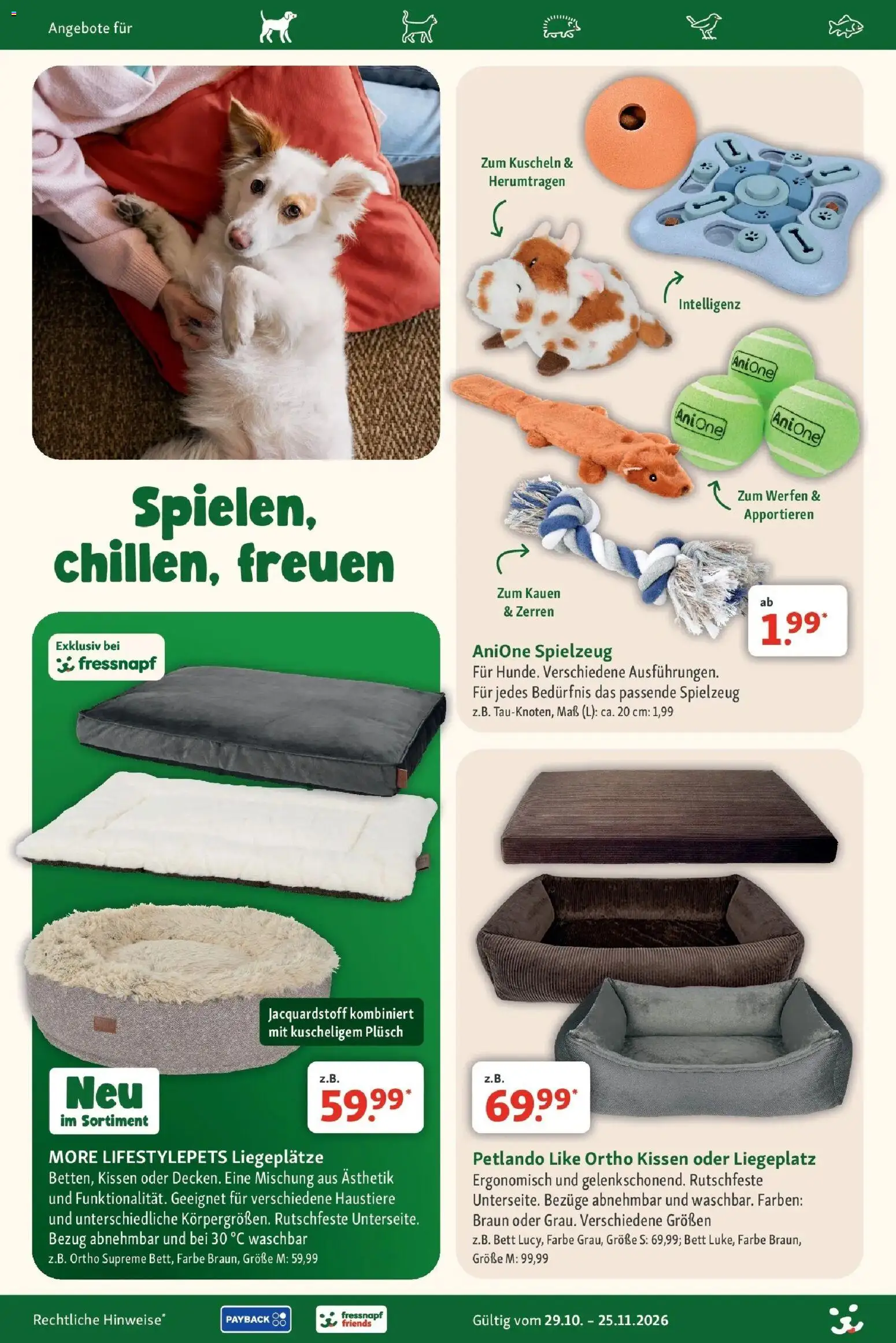 Fressnapf - Fressnapf: Tierisch viel Weihnachten schon den ganzen November (ab 29.10.2026) zum Blättern | Seite: 21 | Produkte: Bett, Kissen