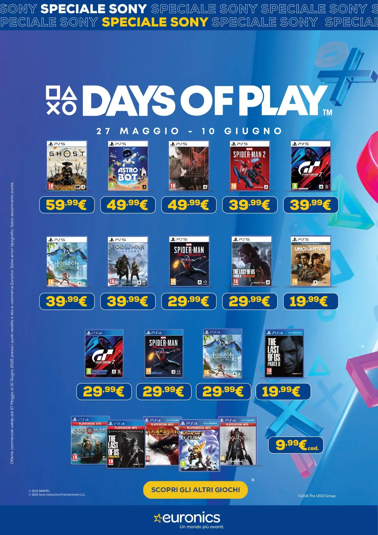 Volantino Euronics del 27.05.2026 | Pagina: 3 | Prodotti: The, Playstation