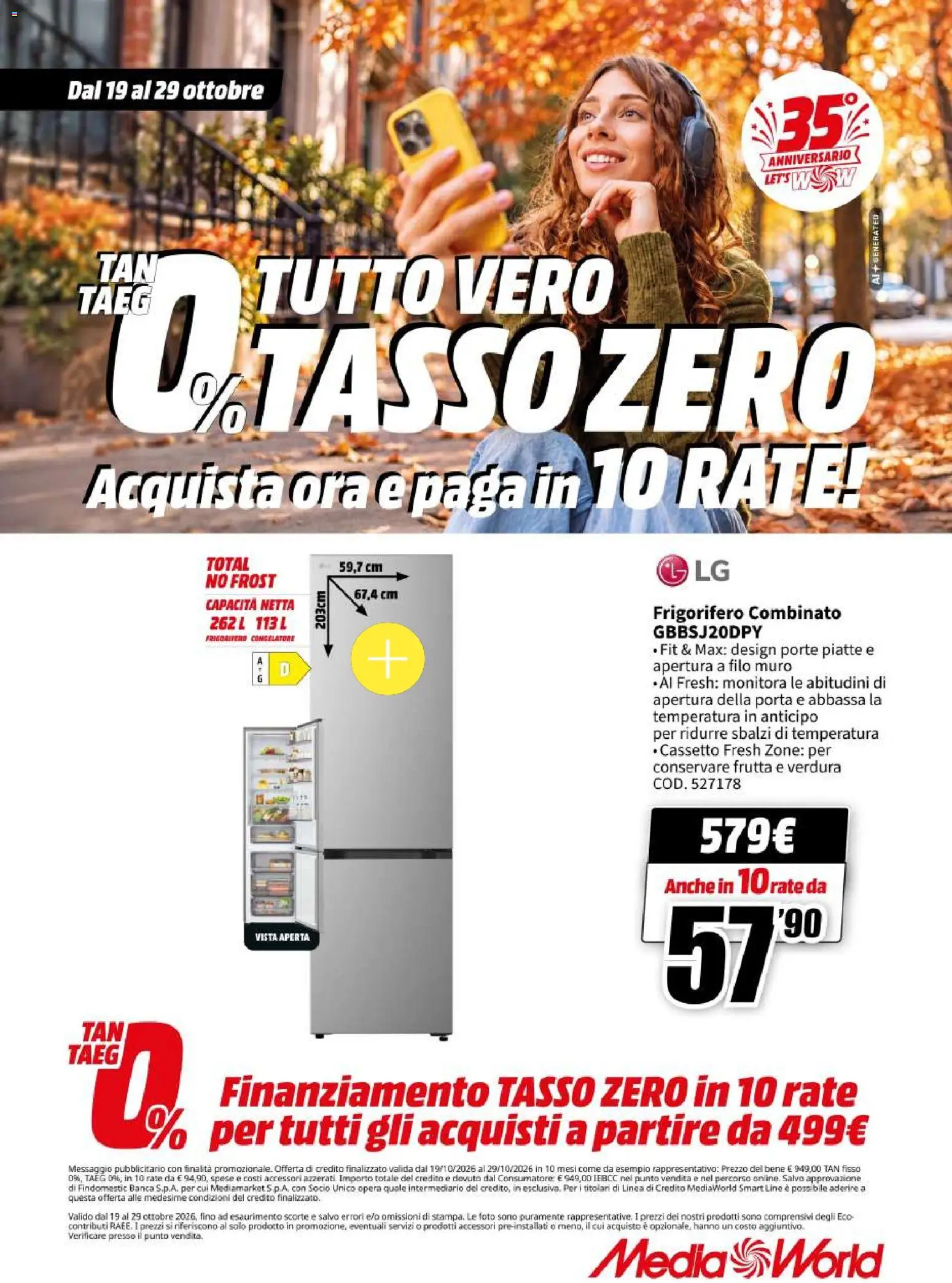 Volantino Media World del 19/10/2026 | Pagina: 53 | Prodotti: Porta, Frutta, Frigorifero, Frigorifero combinato