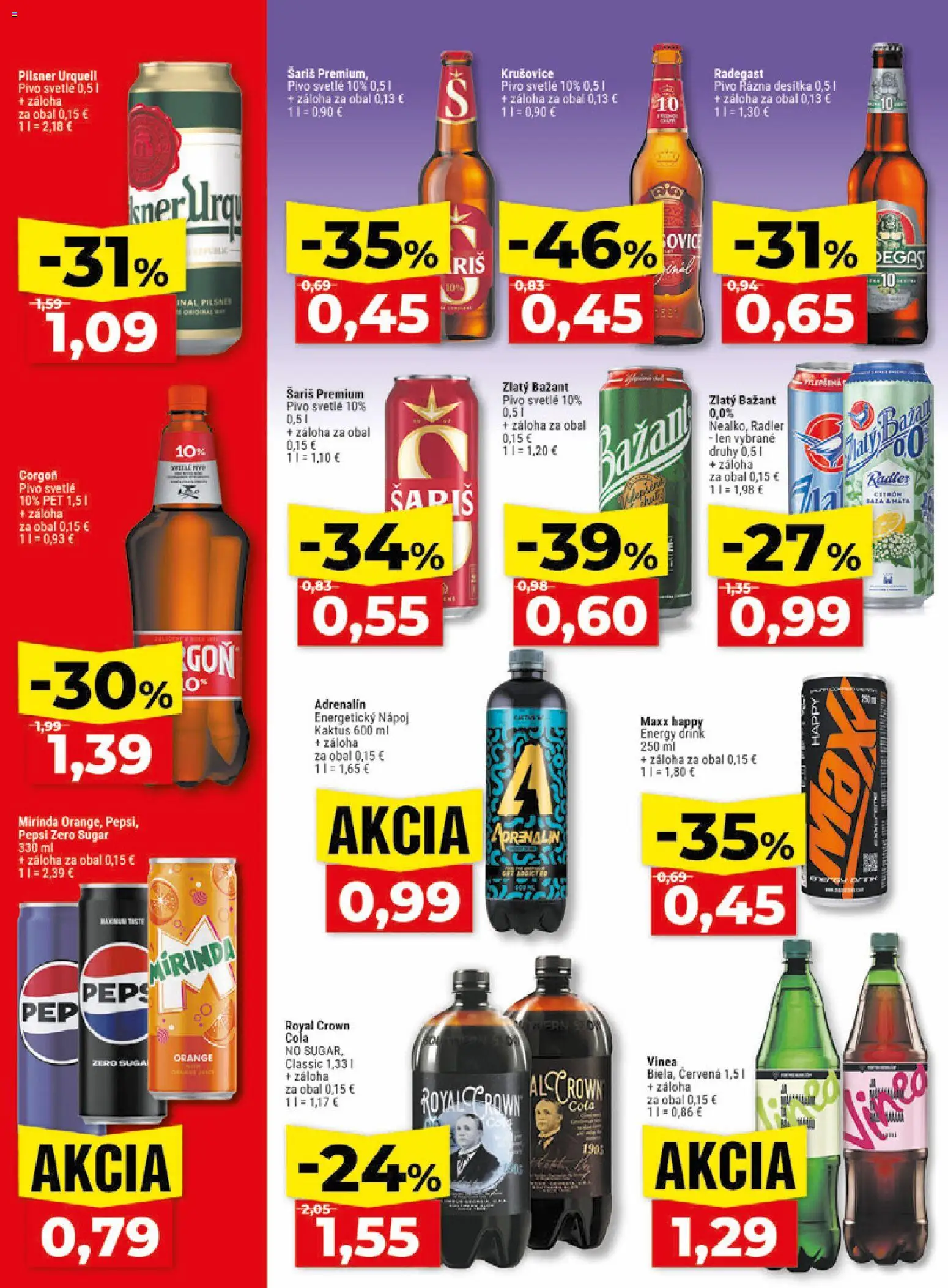 Nové Klas akcie – leták je platný od 08.06.2026 | Strana: 23 | Produkty: Radler, Krušovice, Mirinda, Cola