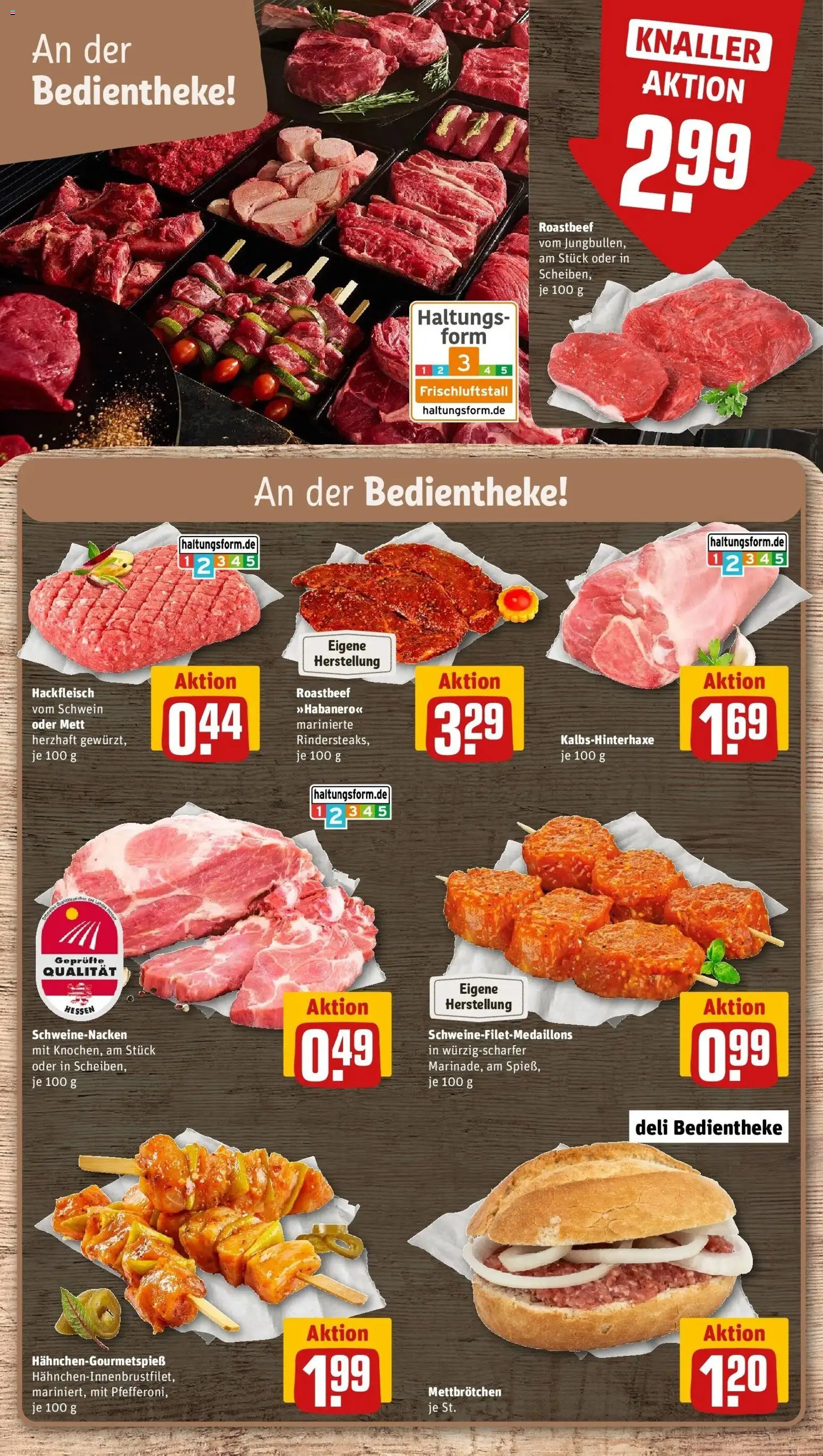 REWE Prospekt ab 10.08.2026 zum Blättern » Angebote | Seite: 6 | Produkte: Schweinenacken, Roastbeef, Hackfleisch