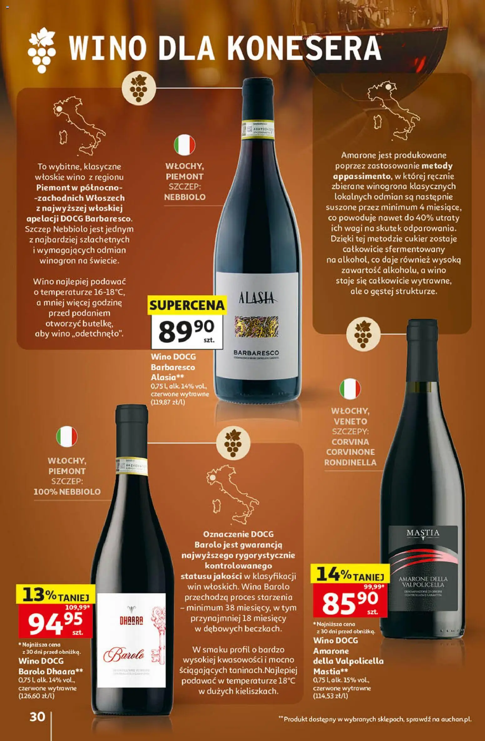 Auchan gazetka - Katalog Wino od 05.10.2026 | Strona: 30 | Produkty: Winogrona, Wino, Cukier