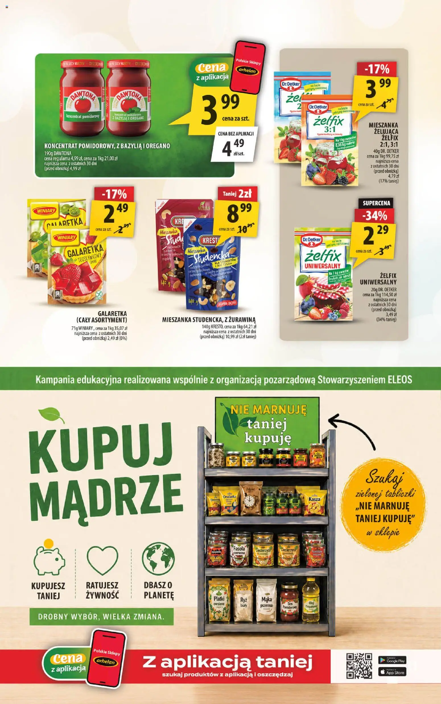 Arhelan gazetka od 19.06.2026 | Strona: 9 | Produkty: Galaretka, Koncentrat pomidorowy, Orzechy laskowe, Rodzynki