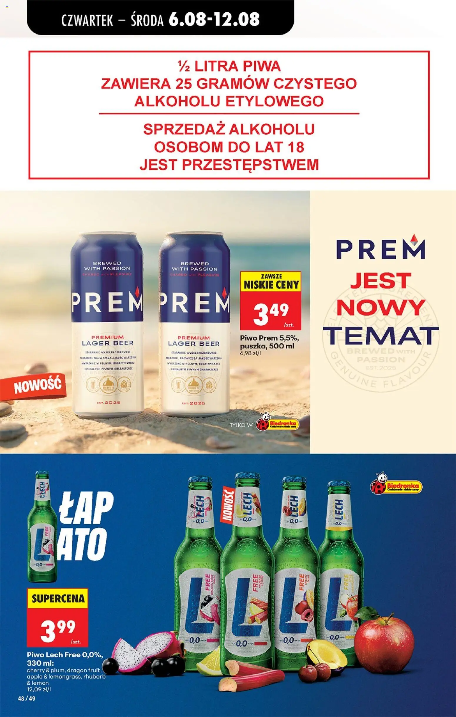 Biedronka gazetka od czwartku od 06.08.2026 | Strona: 74 | Produkty: Piwo