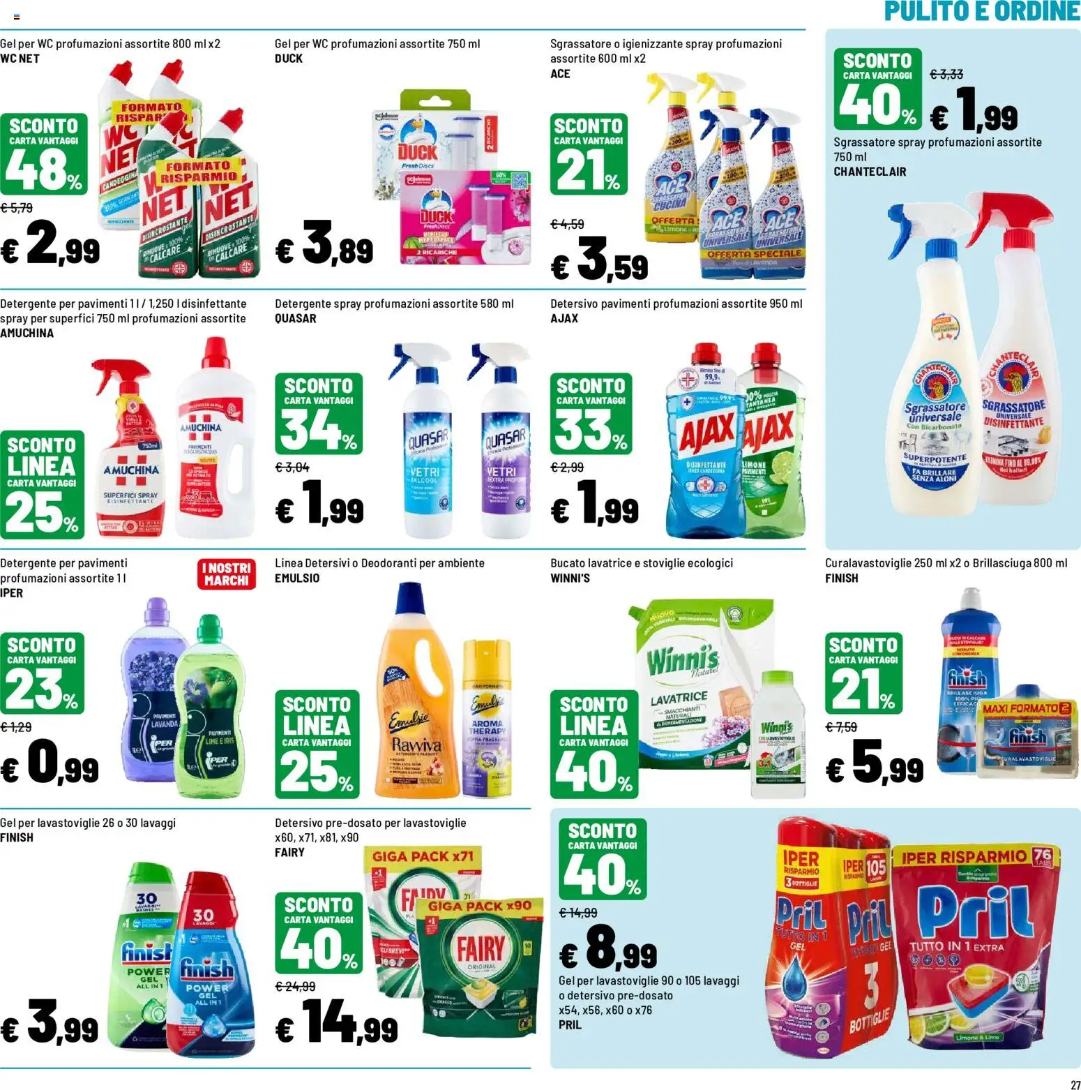 Volantino Iper del 12.06.2026 | Pagina: 27 | Prodotti: Pile, Candeggina, Bicarbonato, Limone
