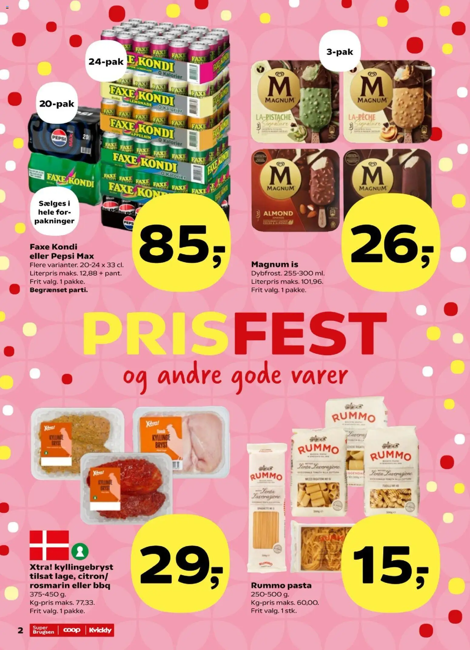 Super Brugsen tilbudsavis – gyldig fra 21/08/2026 | Side: 2 | Produkter: Pasta, Is, Faxe Kondi, Pepsi Max