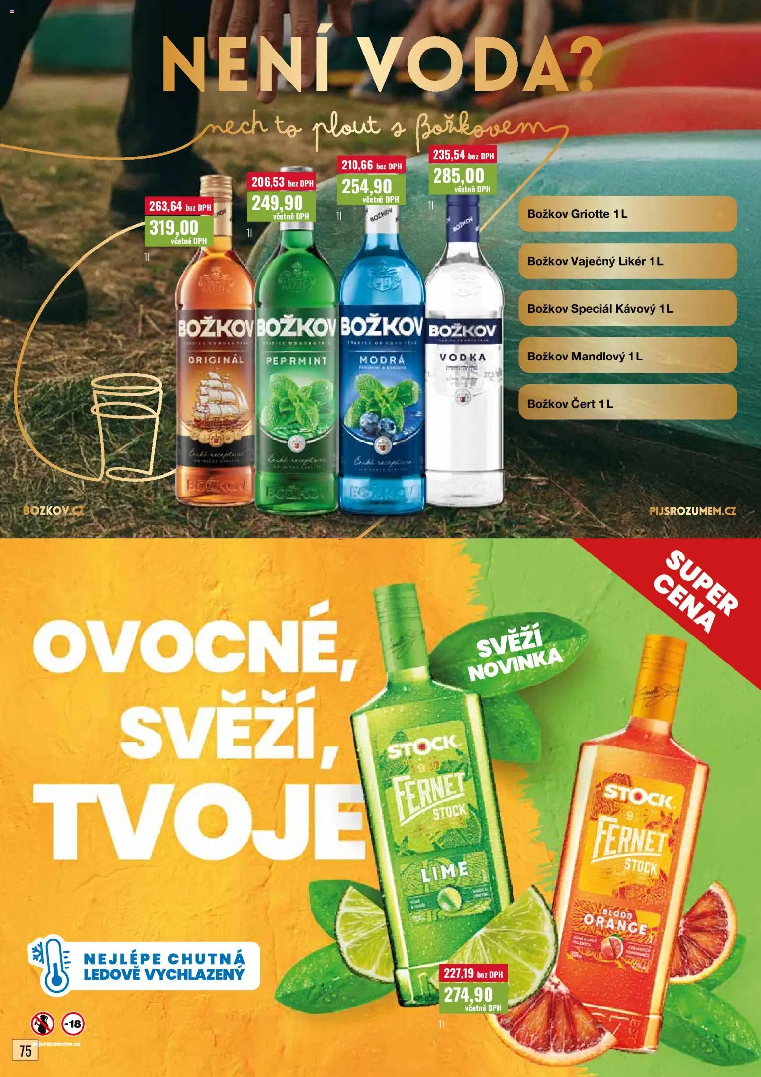 Ratio leták od 01.08.2026 | Strana: 76 | Produkty: Vodka Božkov, Voda, Fernet, Božkov