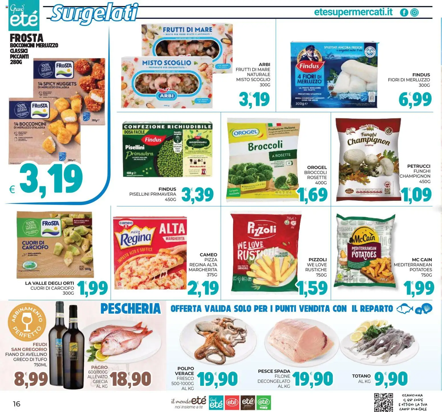 Volantino Eté del 12.06.2026 | Pagina: 16 | Prodotti: Nuggets, Frutti di mare, Broccoli, Pesce spada