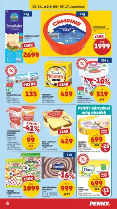 MIZO TÚRÓ RUDI MULTIPACK, 2-féle, 5 x 51 g, 3918 Ft/kg, 5 x 45 g, 4440 Ft/kg, 200 Ft/db - amely érvényes a következő dátumtól: 14.05.2026 | Oldal: 7