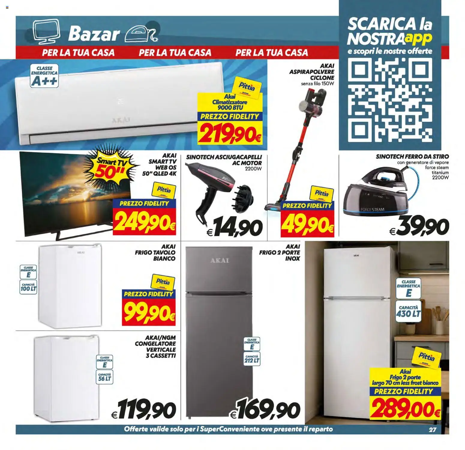 Volantino SuperConveniente del 10/07/2026 | Pagina: 27 | Prodotti: TV, Congelatore, Ferro da stiro, Tavolo