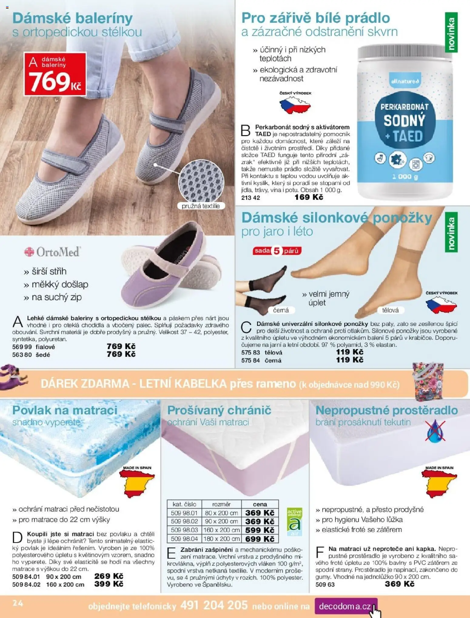 Decodoma katalog Jaro 2026 od 30.03.2026 | Strana: 24 | Produkty: Baleríny, Ponožky, Kabelka, Prostěradlo