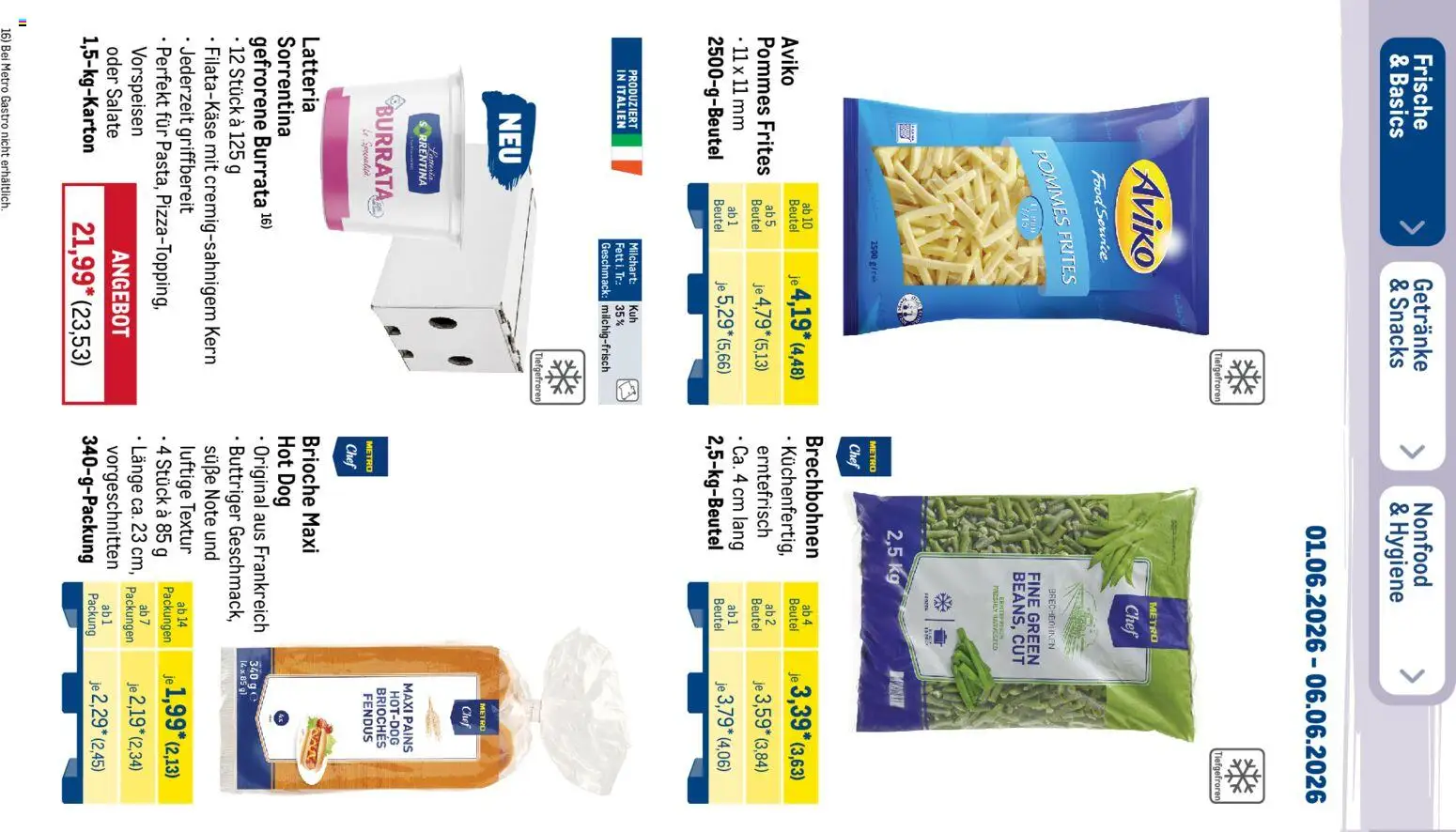 Metro Prospekt – gültig ab 01.06.2026 | Seite: 18 | Produkte: Pommes, Pommes frites, Burrata
