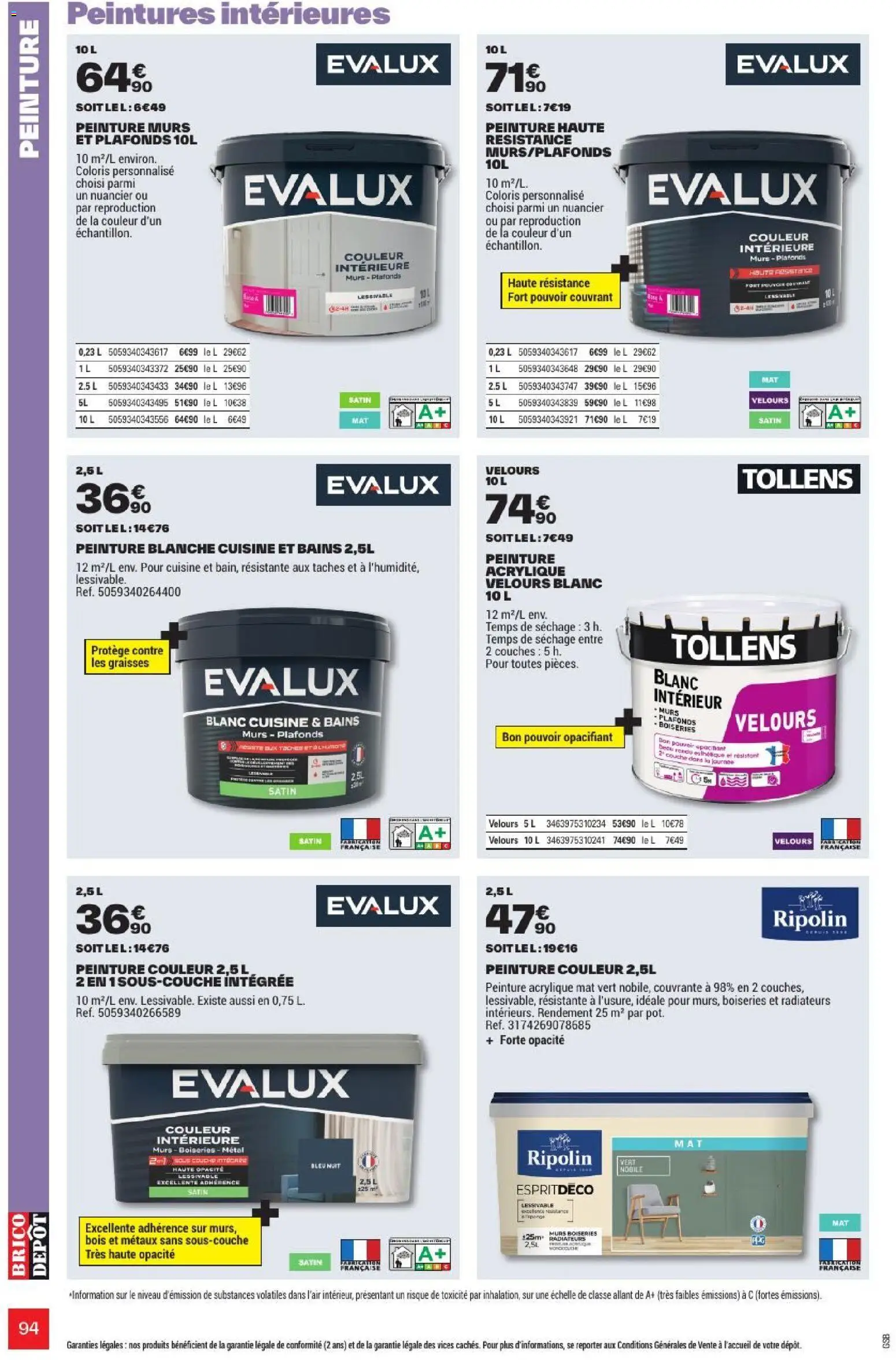 {H1} | Page: 94 | Produits: Peinture acrylique mat, Peinture Blanche, Peinture, Peinture couleur