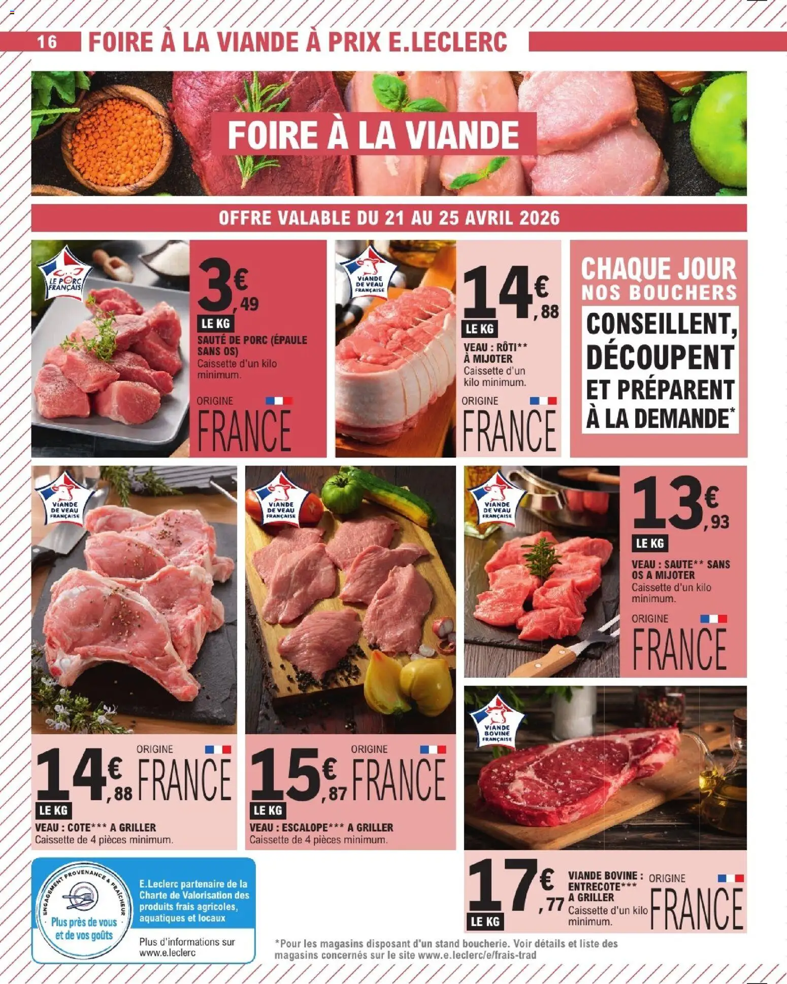 {H1} | Page: 16 | Produits: Sauté de porc, Veau roti, Viande, Viande bovine