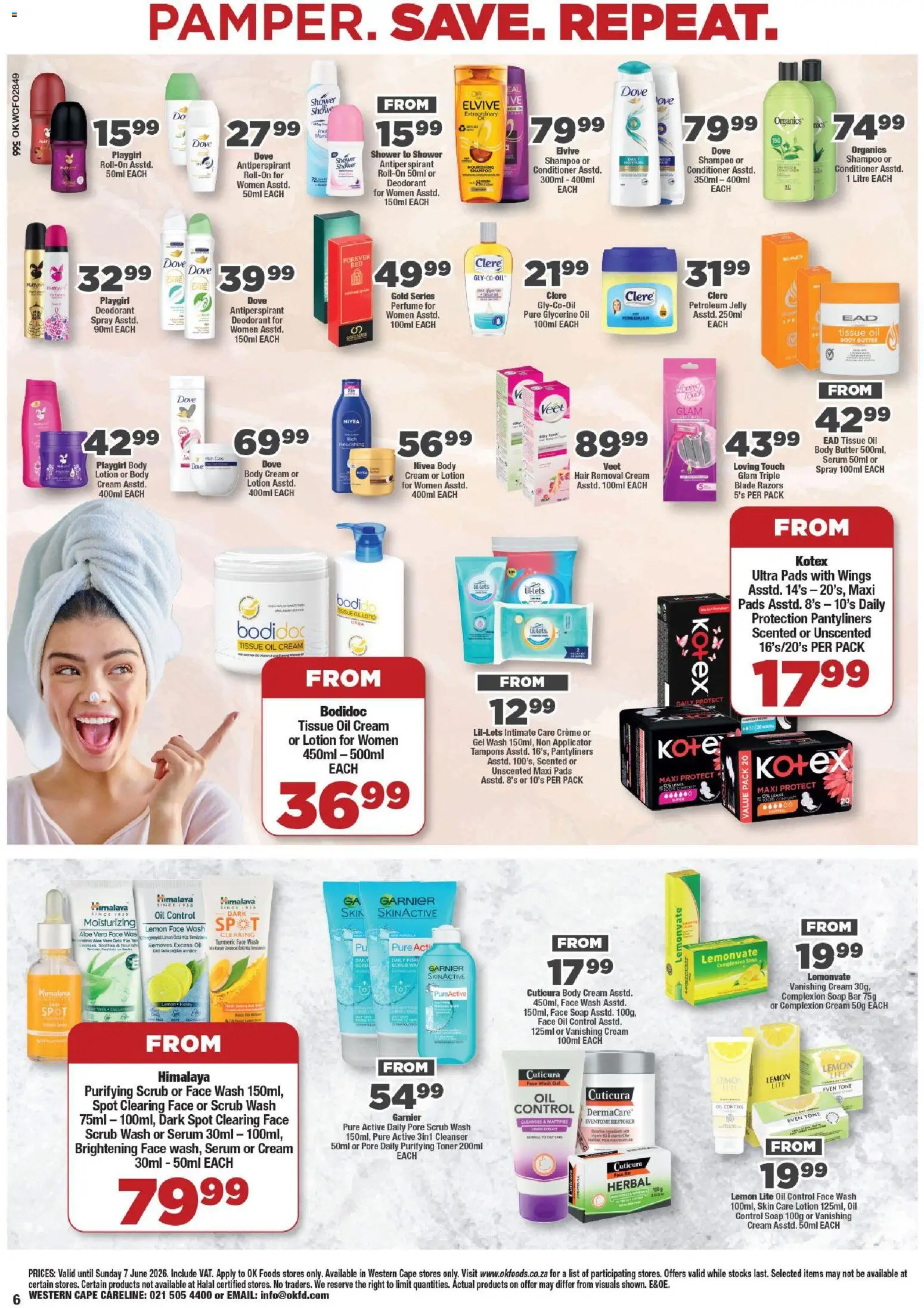 New OK Foods catalogue – valid from 25.05.2026 | Page: 6 | Products: Oil, Perfume, Body cream, Lemon